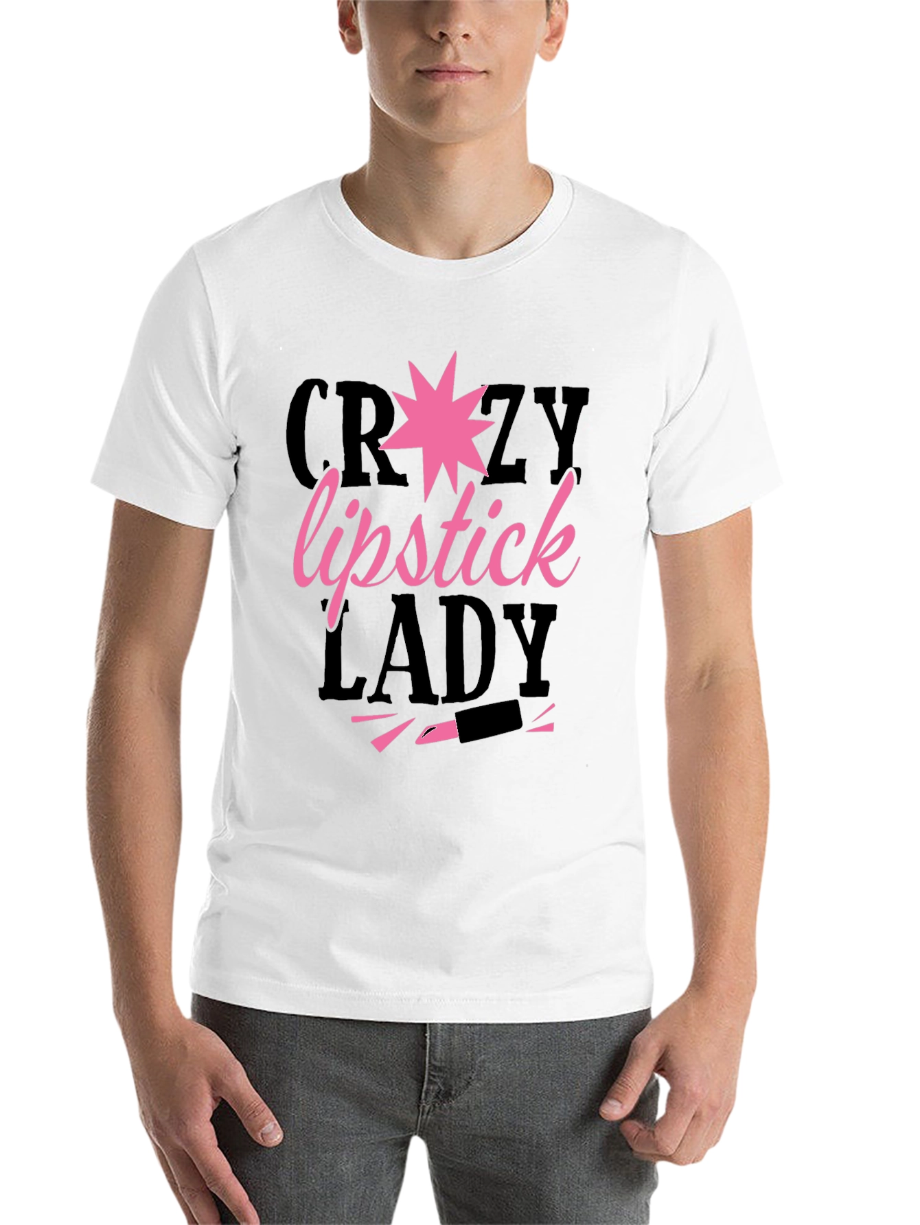 Black Crazy Lipstick Lady Graphic Tee - Black view 14