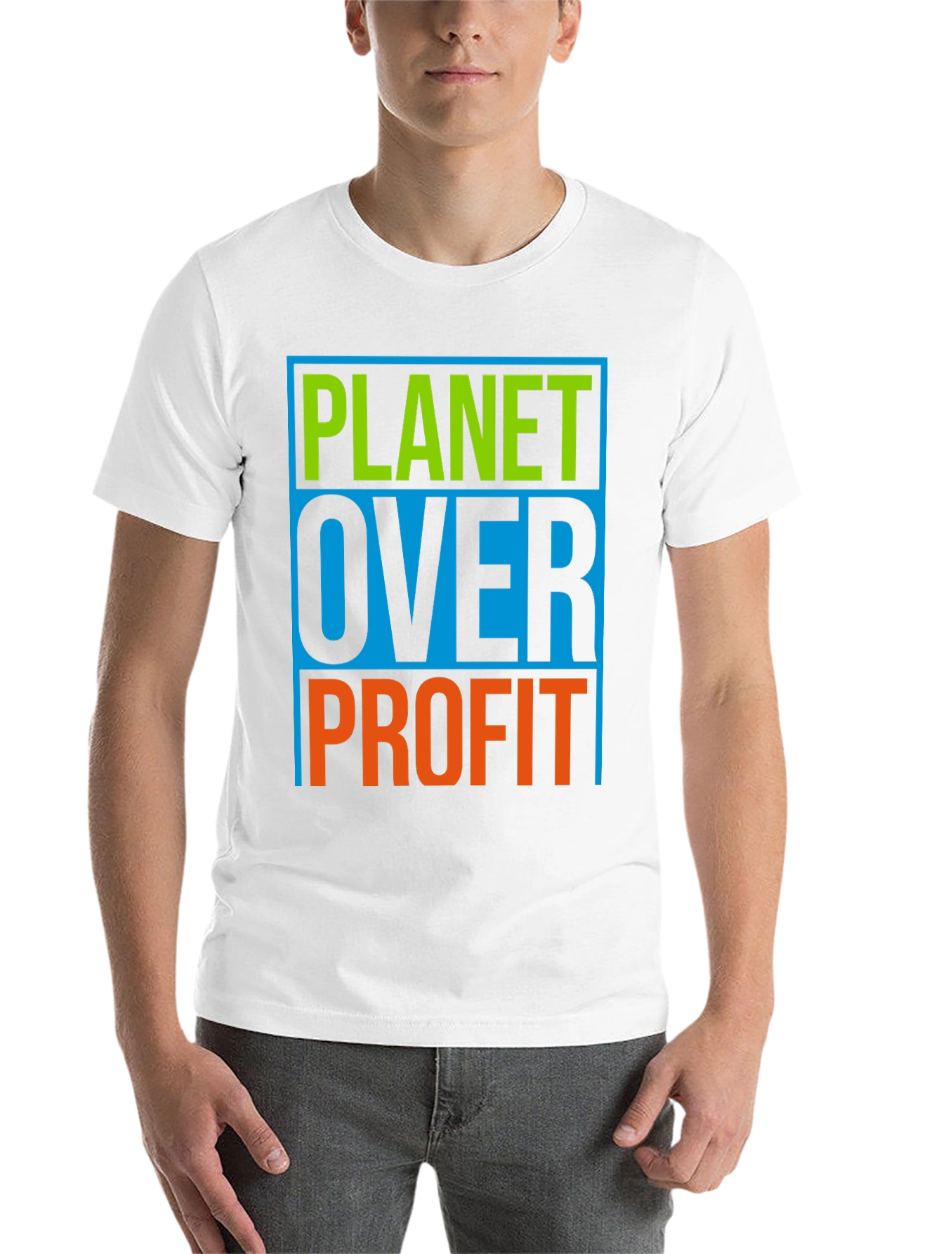Black Planet Over Profit Graphic T-Shirt - Eco-Conscious Design view 14