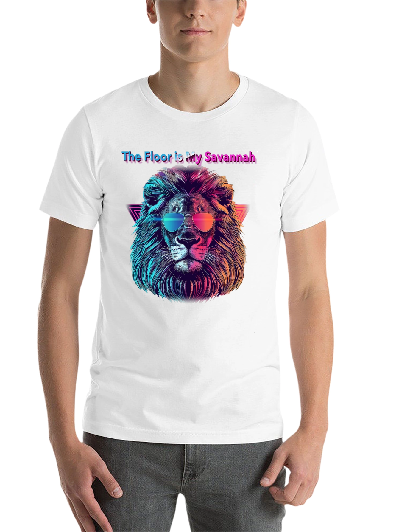 Black The Floor is My Savannah Lion Graphic Tee view 14