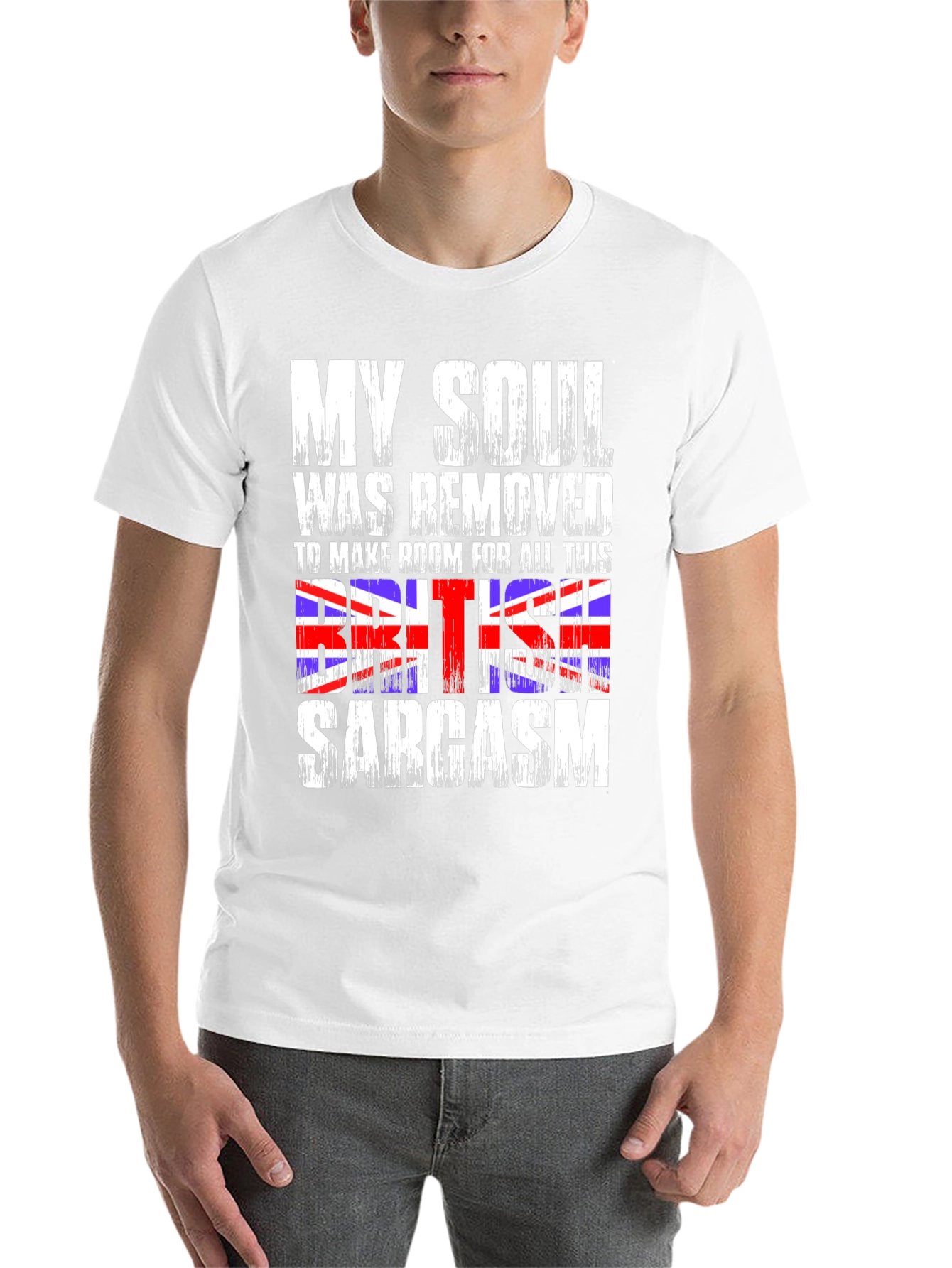 Black British Sarcasm Graphic Tee - Black view 14