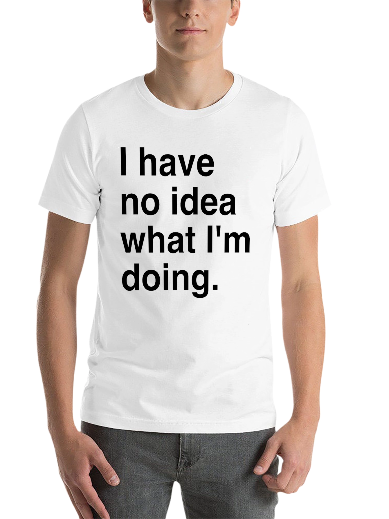 Black Funny 'I Have No Idea' Black T-Shirt view 14