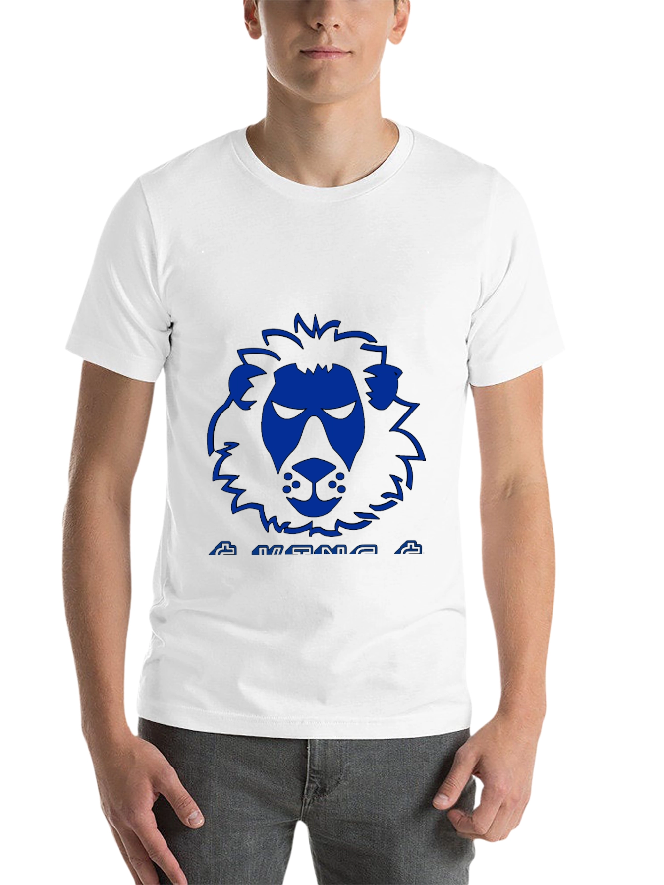 Black Blue Lion Graphic Black T-Shirt view 14