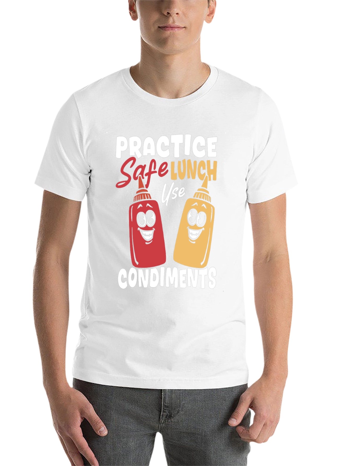 Black Practice Safe Lunch Condiments T-Shirt view 14