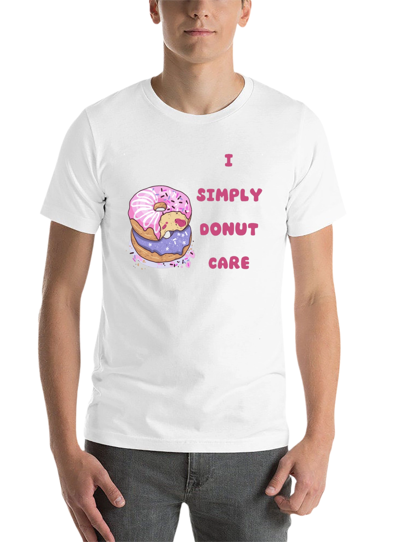 Black I Simply Donut Care Funny Graphic Tee view 14