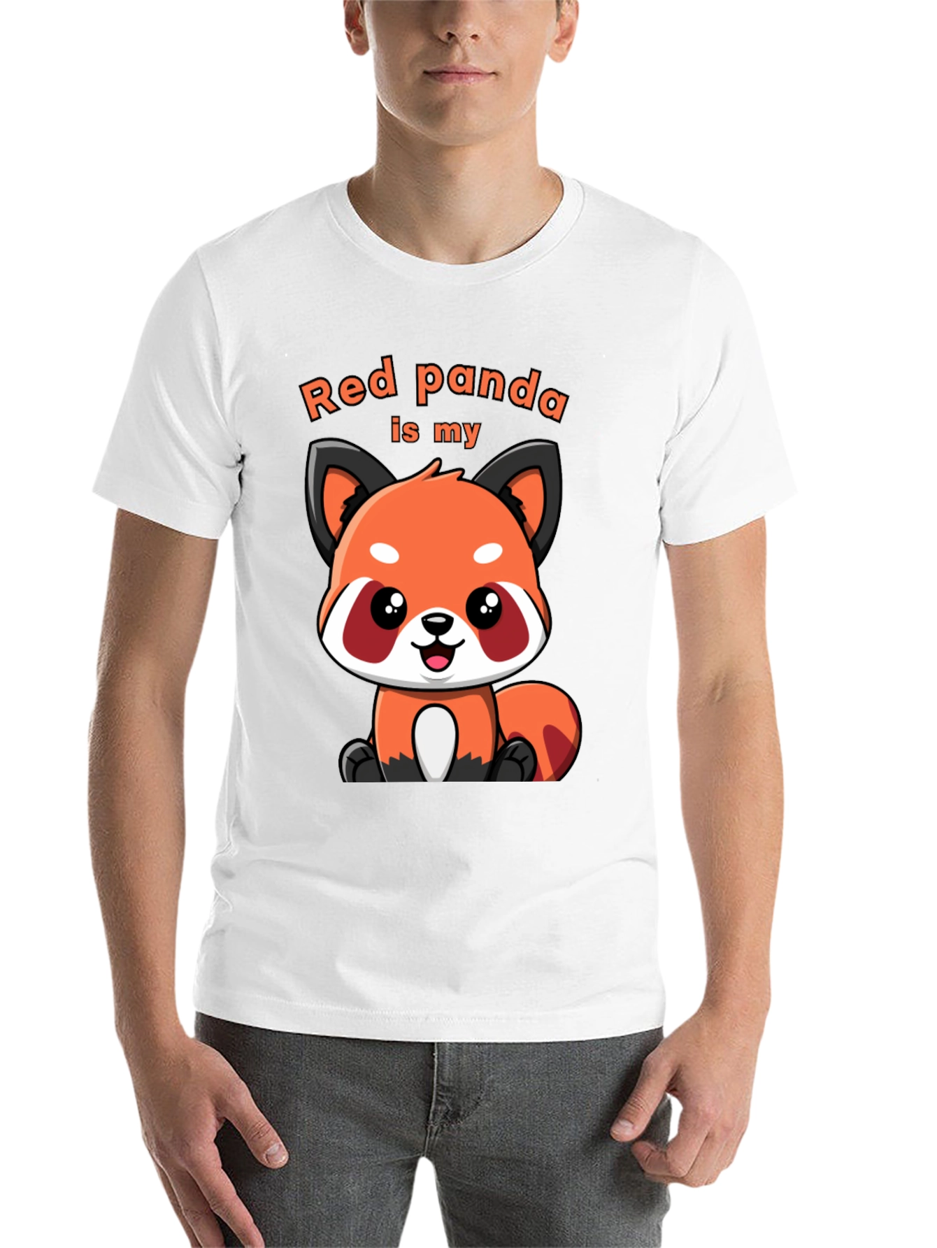 Black Red Panda T-Shirt Cute Cartoon Animal Tee view 14