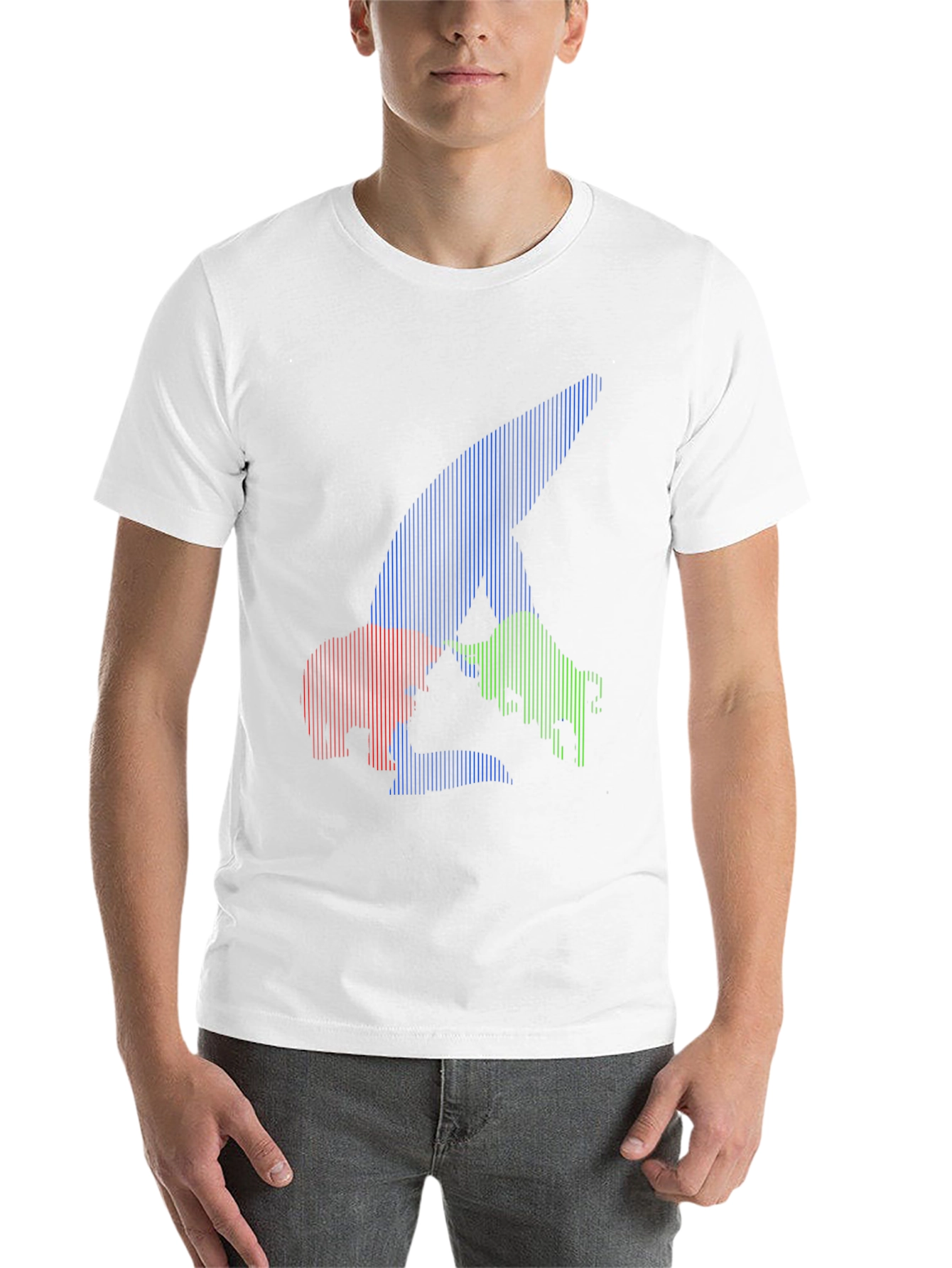 Black Bull Bear Shark Tee - Unique Striped Graphic view 14