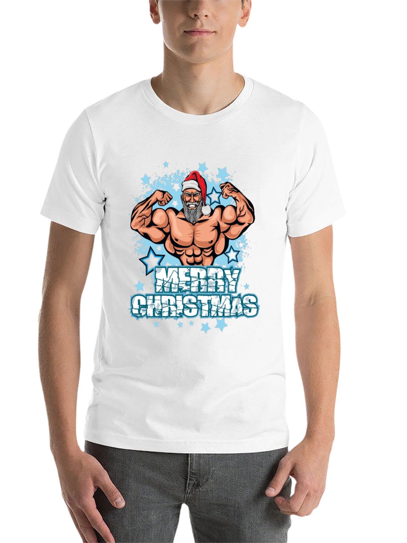 Muscle Santa Merry Christmas T-Shirt - 14