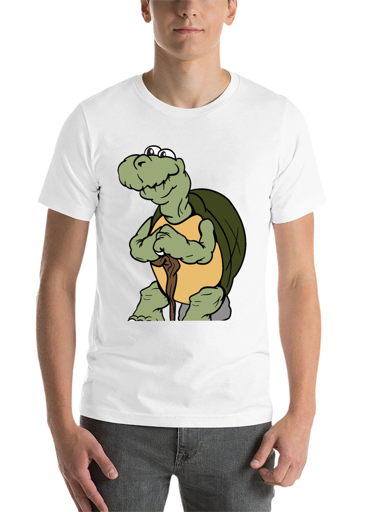 Black Funny Turtle Cartoon Black T-Shirt view 14