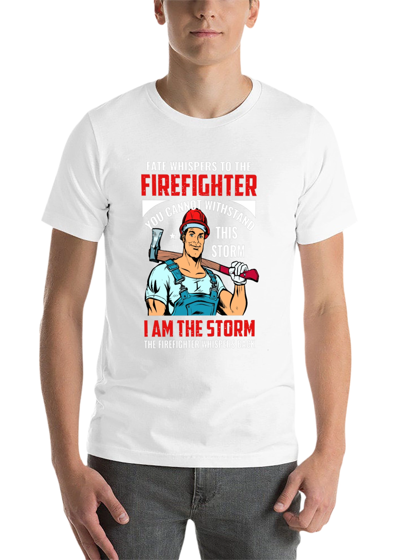 Black Firefighter Storm Graphic T-Shirt view 14