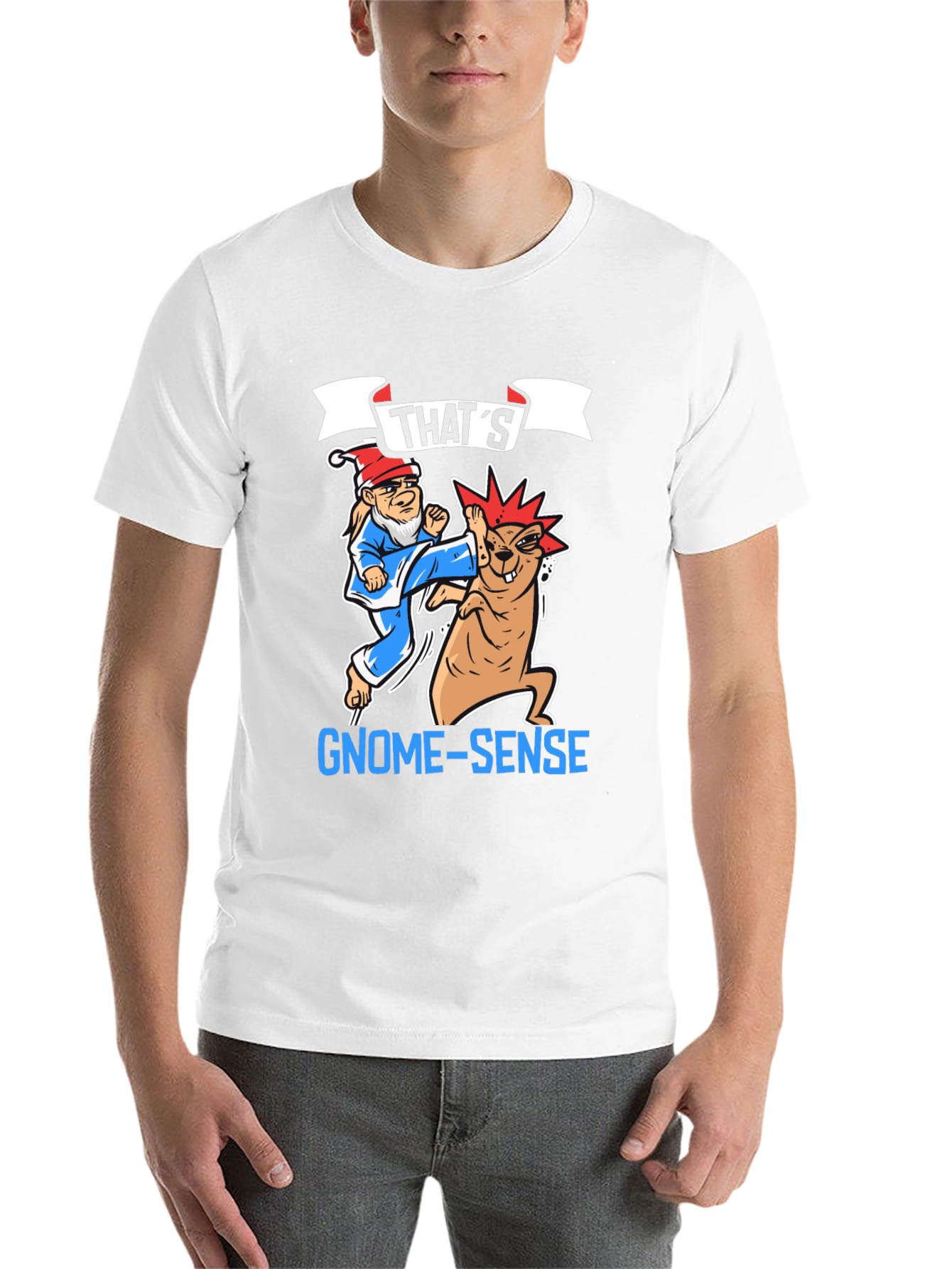 Black Funny Gnome-Sense T-Shirt view 14
