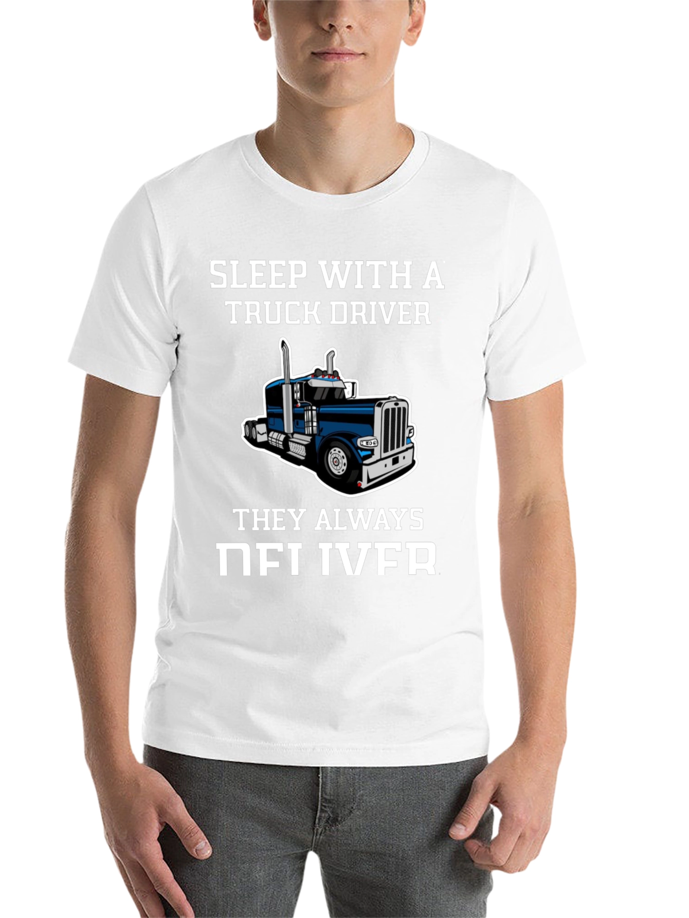 Black Sleep with a Truck Driver Funny T-Shirt view 14