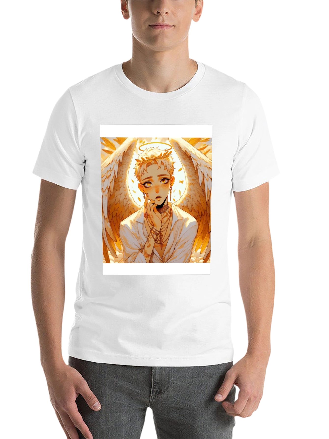 Black Anime Angel T-Shirt - Unique Graphic Tee for Style view 14