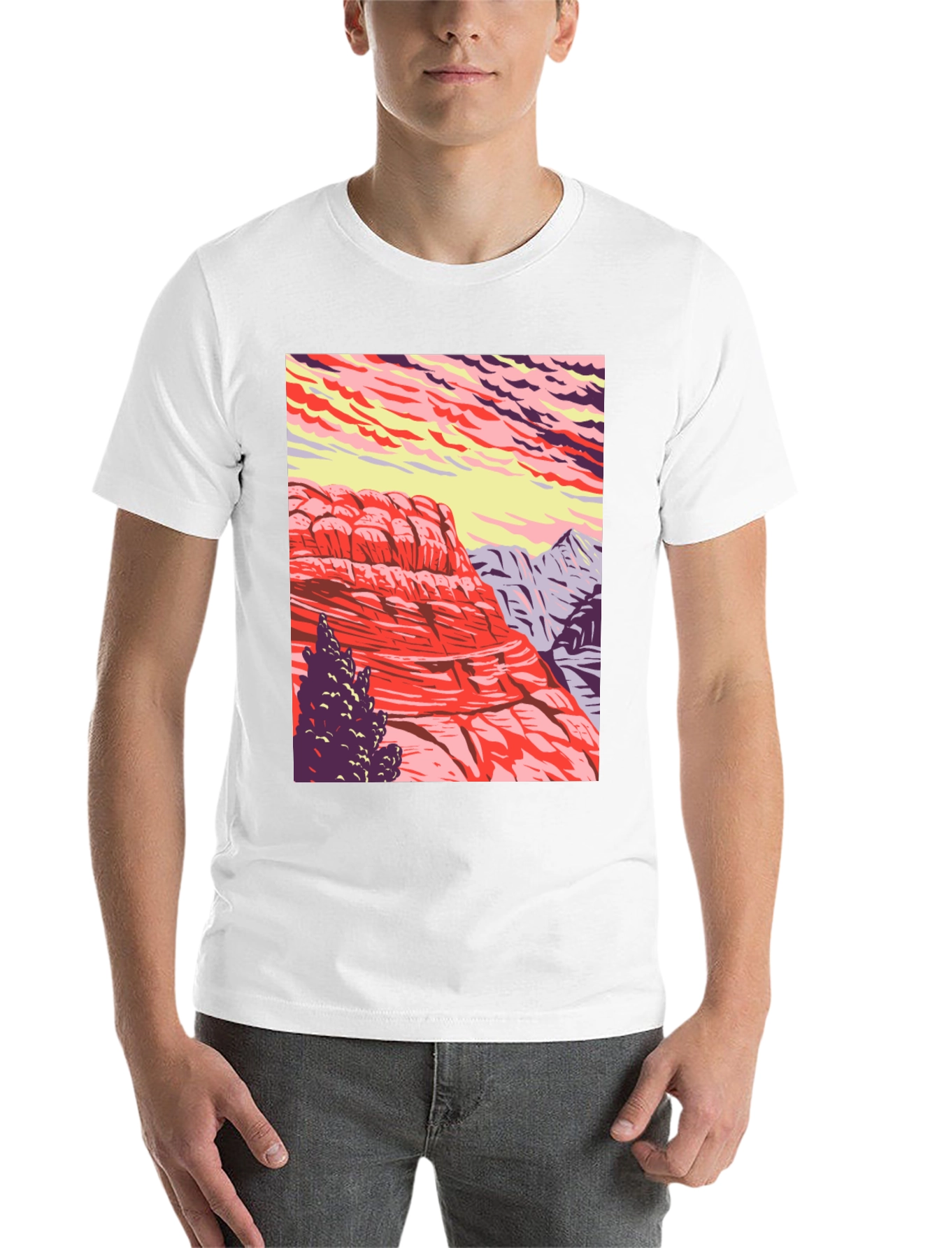 Black Mountain Landscape Graphic Tee - Nature Inspired Black T-Shirt view 14