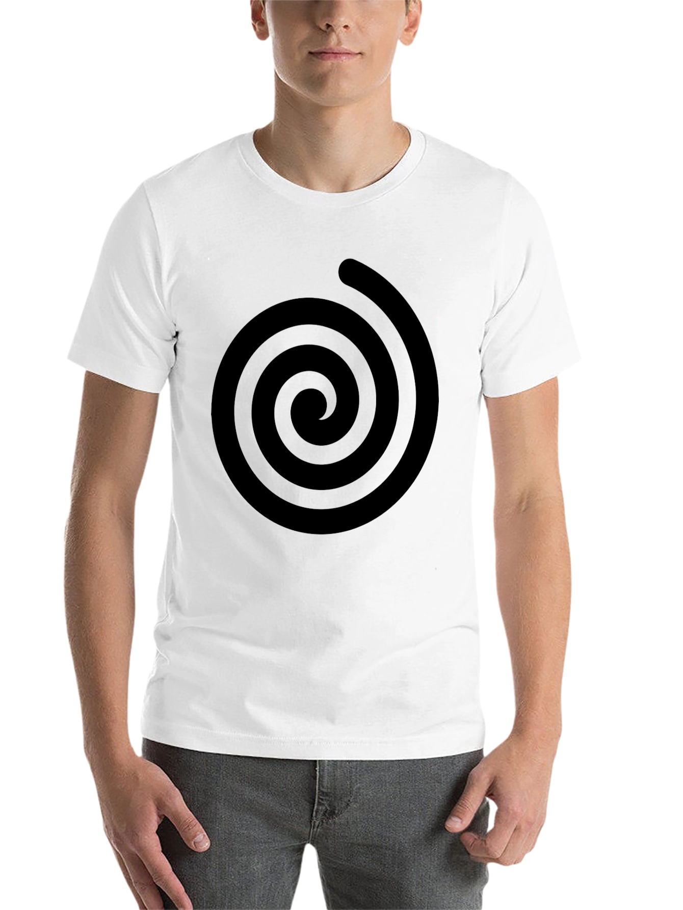 Black Spiral Graphic Black T-Shirt - Modern Casual Style view 14