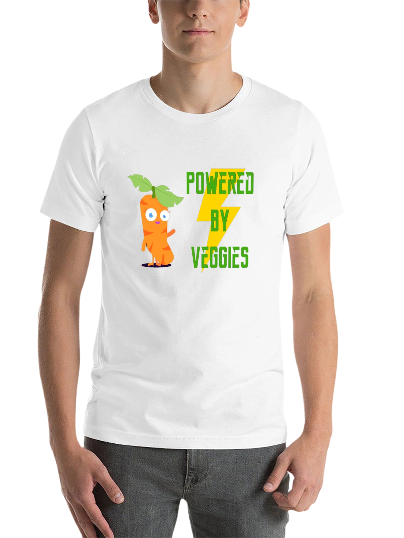 Black Powered by Veggies Graphic Tee - Black view 14