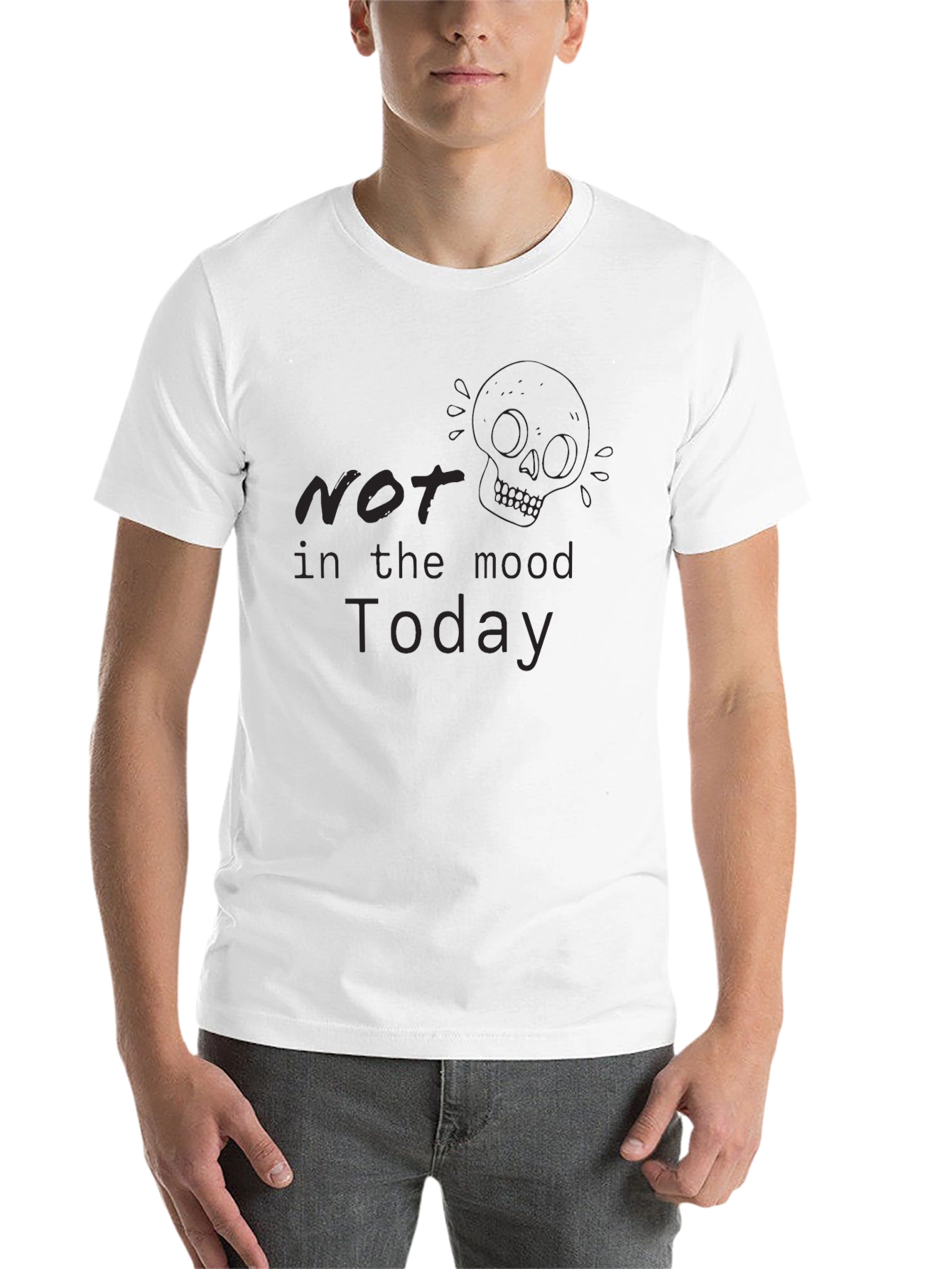 Black Not In The Mood Today Black Graphic Tee view 14