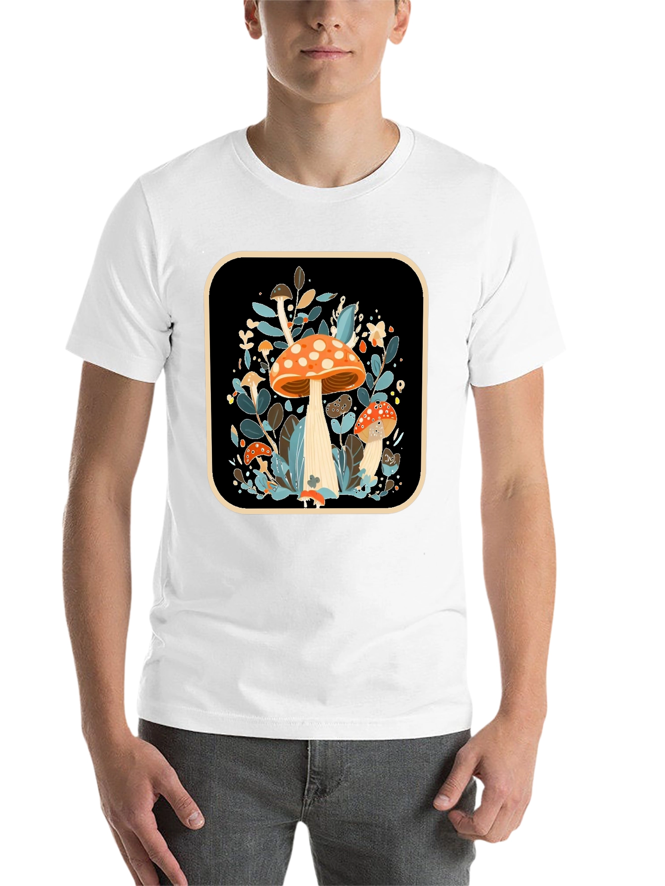 Black Mushroom Graphic Tee - Nature Inspired Style view 14