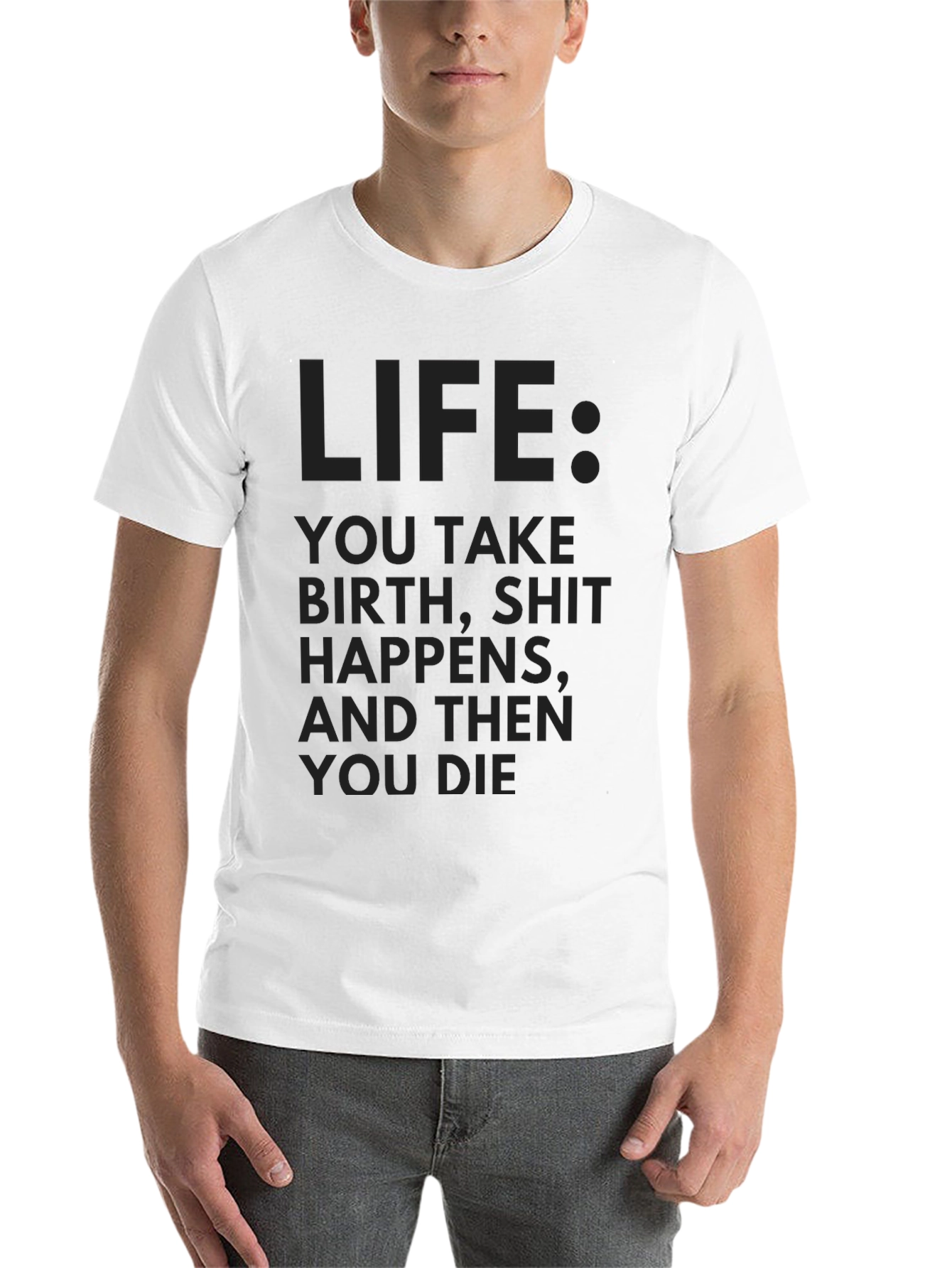 Black Life Happens Dark Humor T-Shirt view 14
