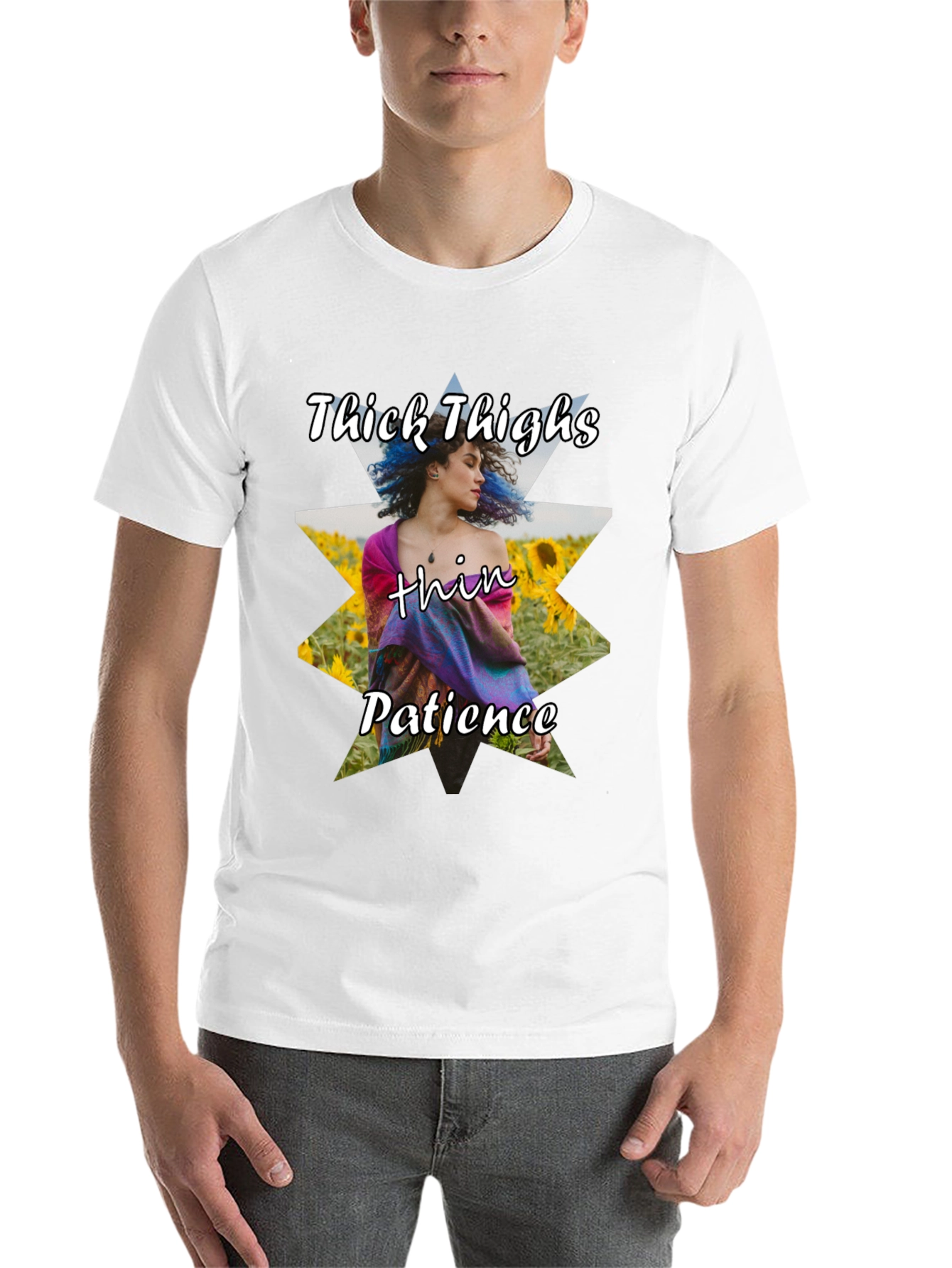 Black Thick Thighs Thin Patience Graphic T-Shirt view 14