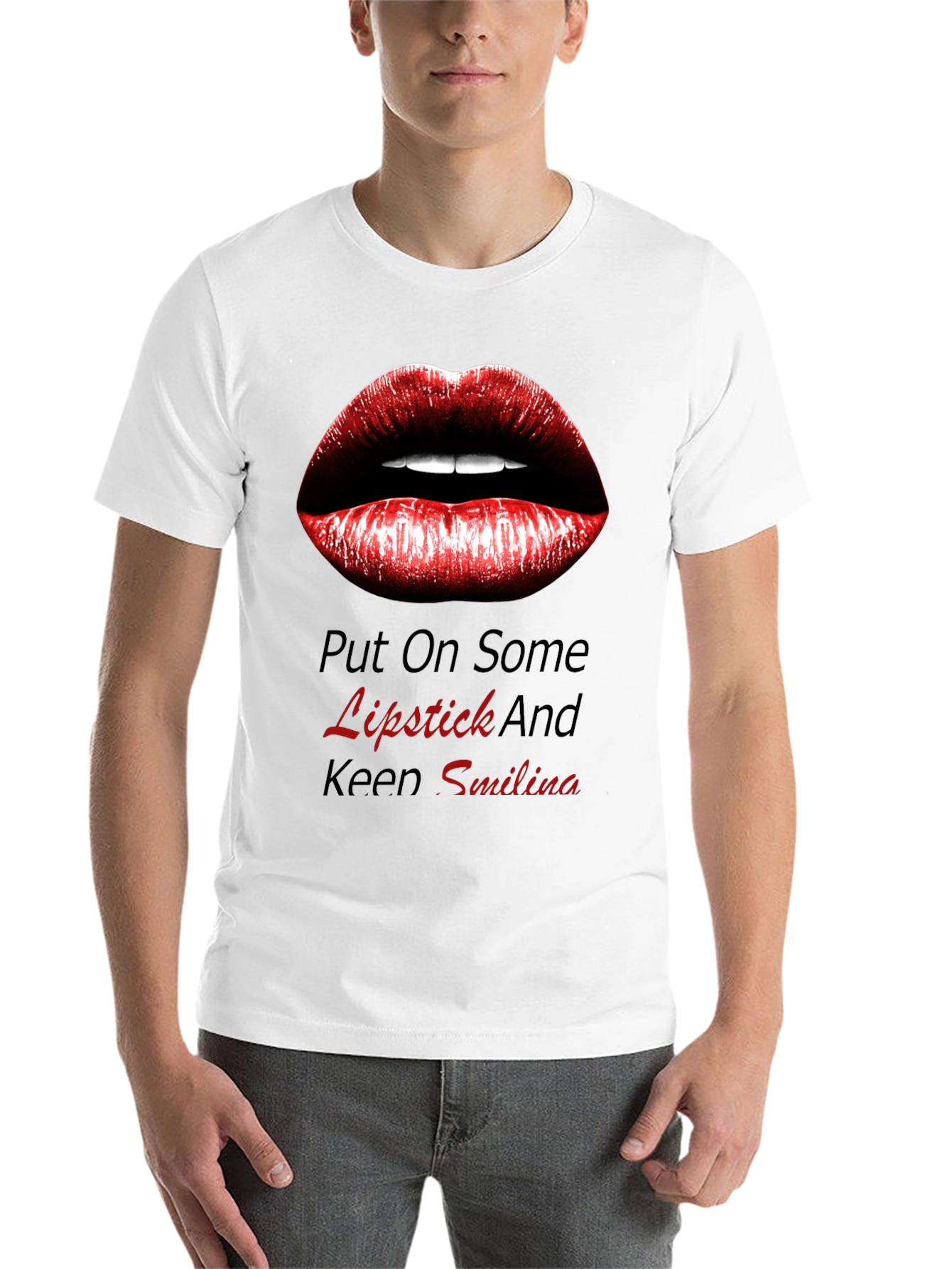 Black Lipstick Kiss Graphic Tee - Trendy Black Shirt view 14