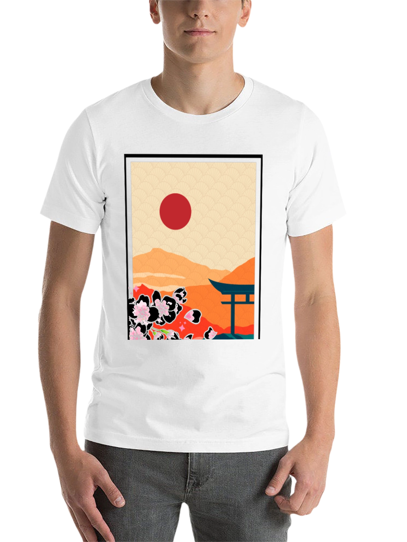Black Japanese Art Graphic T-Shirt - Black view 14