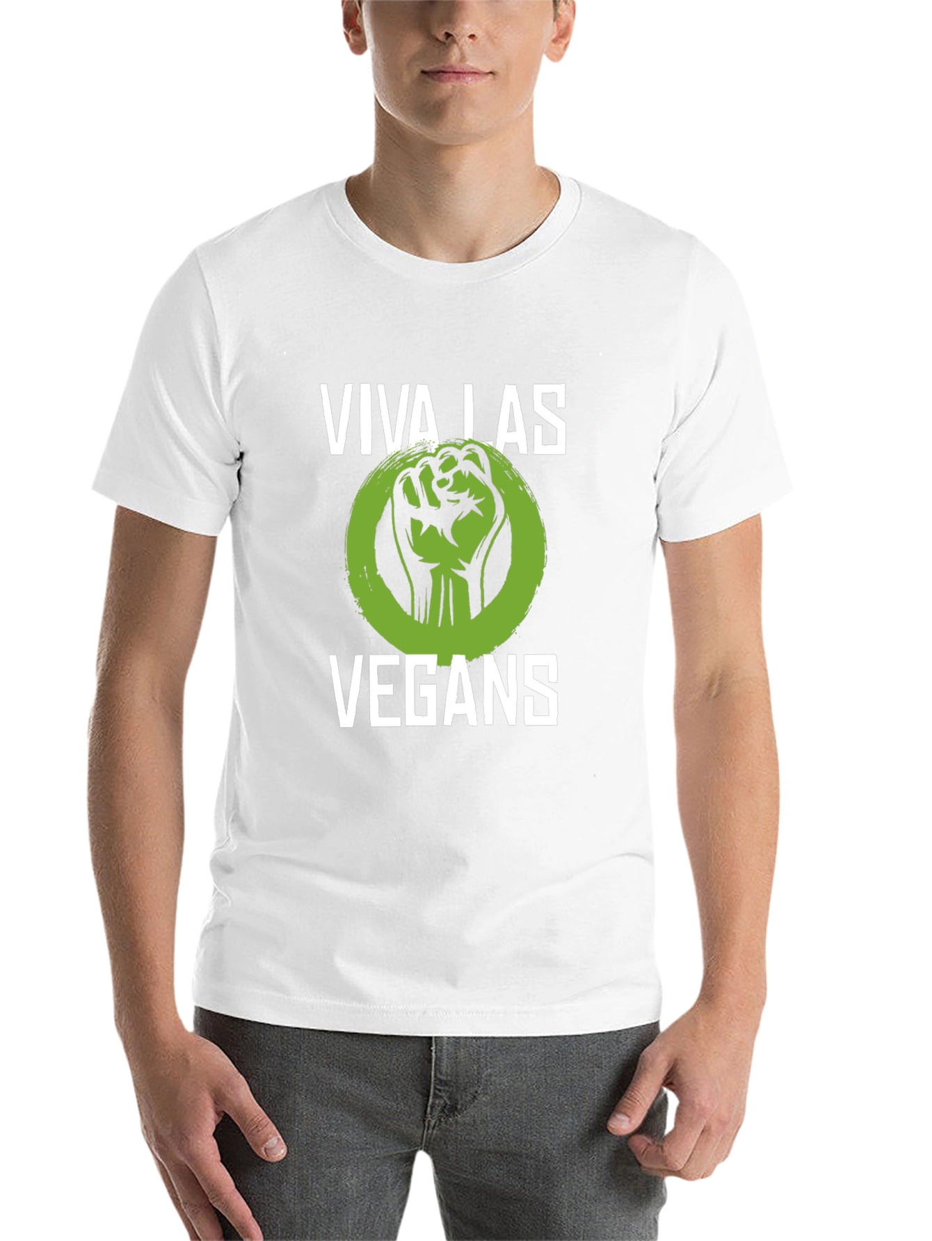 Black Viva Las Vegans Black T-Shirt - Vegan Activism Apparel view 14