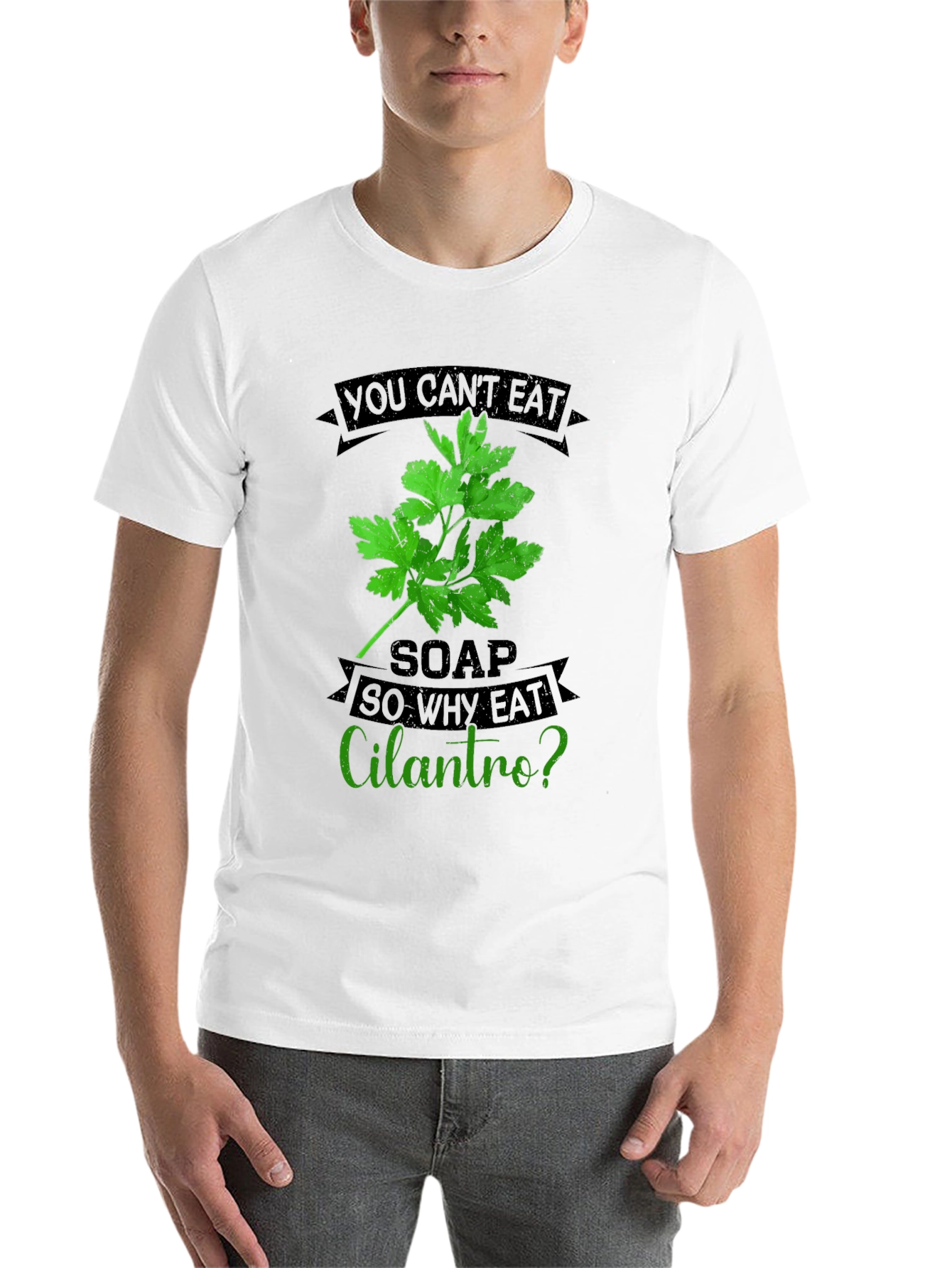 Black Funny Cilantro T-Shirt - Soap Taste Humor view 14