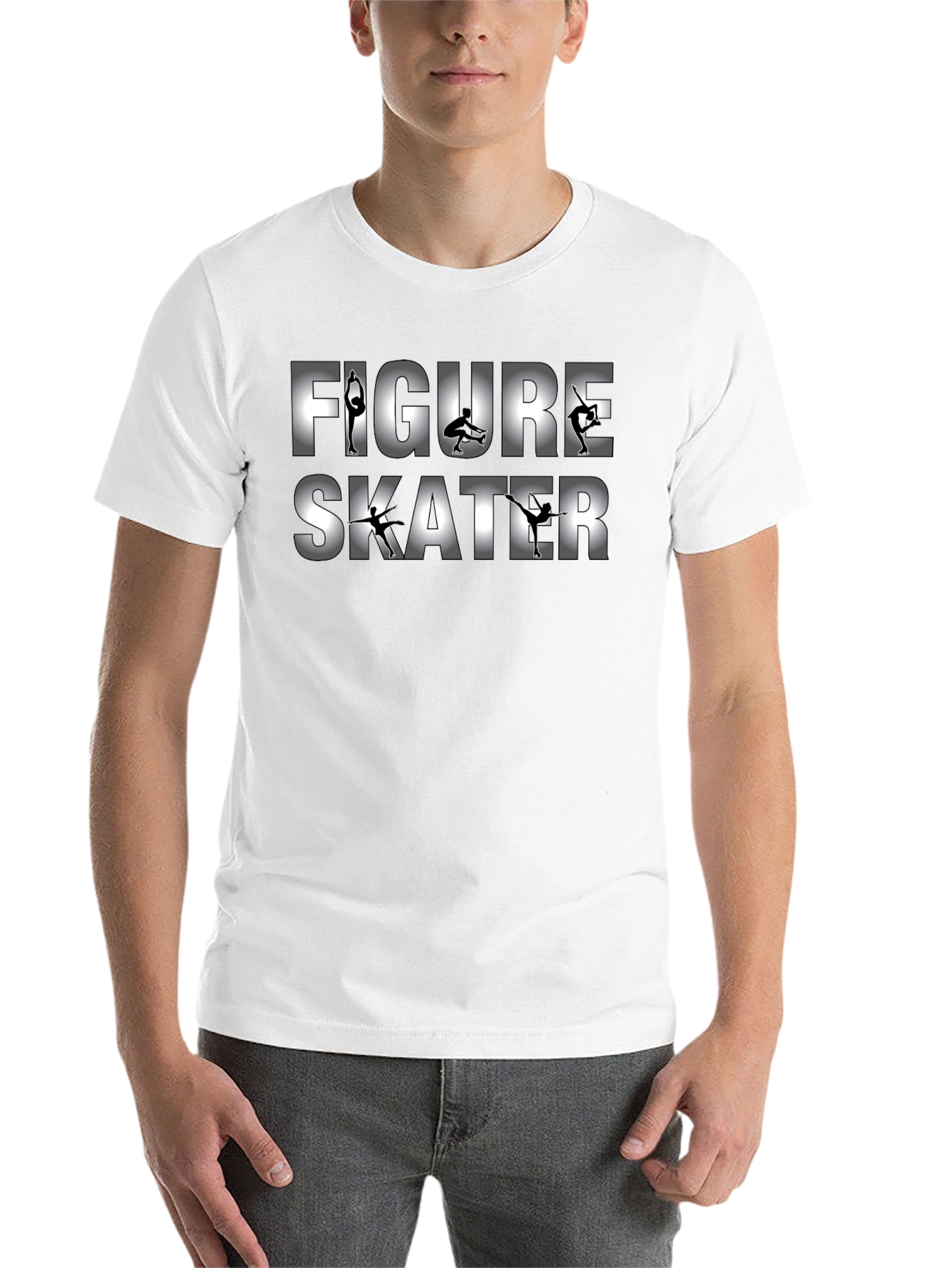 Black Figure Skater Graphic Print T-Shirt - Black view 14