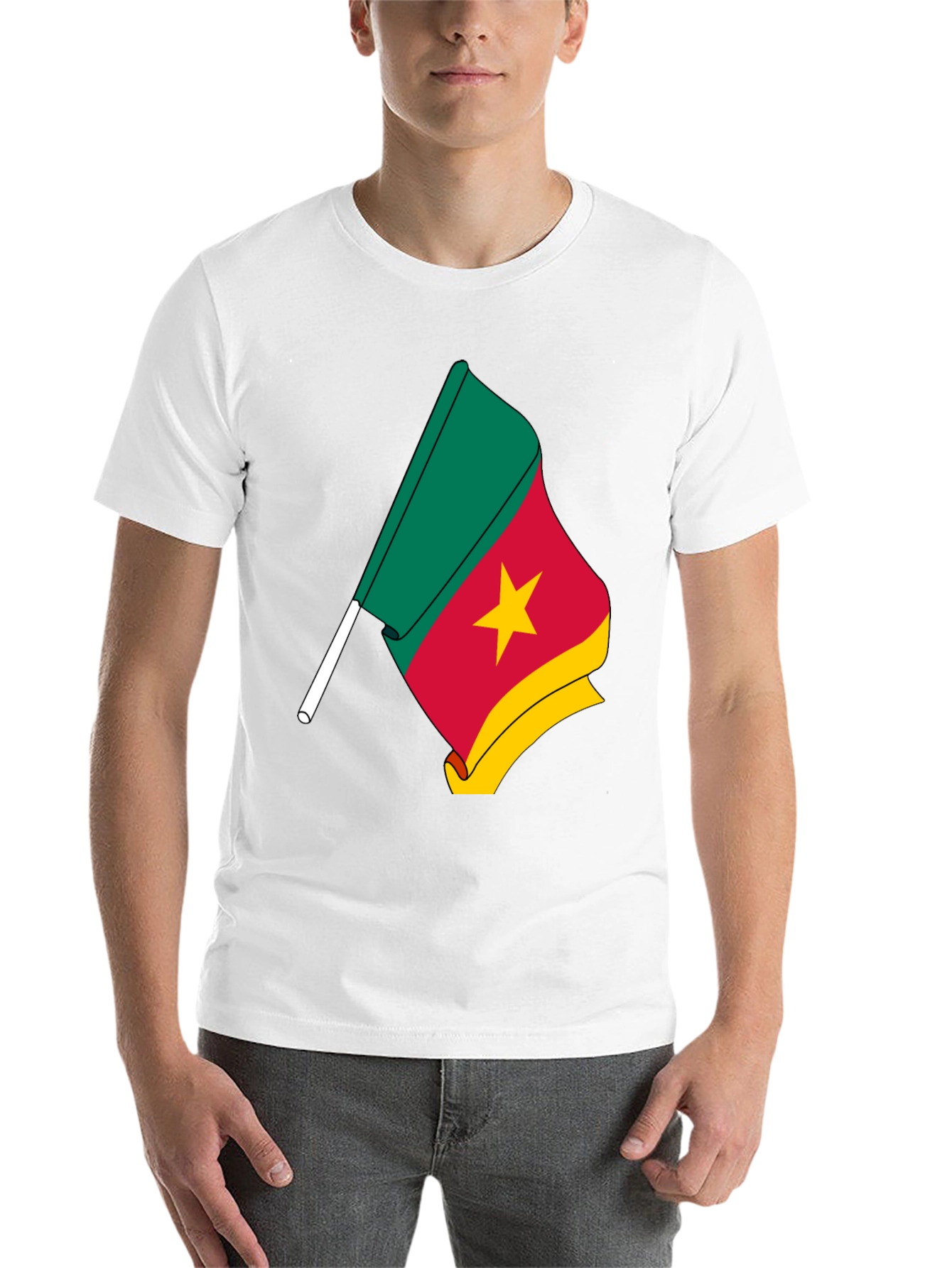 Black Cameroon Flag Graphic Tee - Black view 14