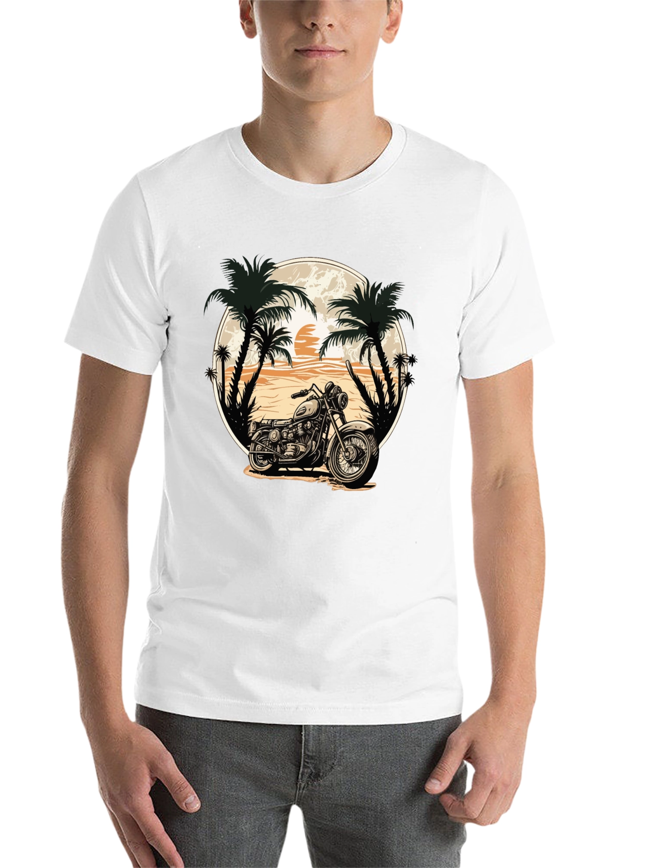 Black Motorcycle Beach Graphic Tee view 14