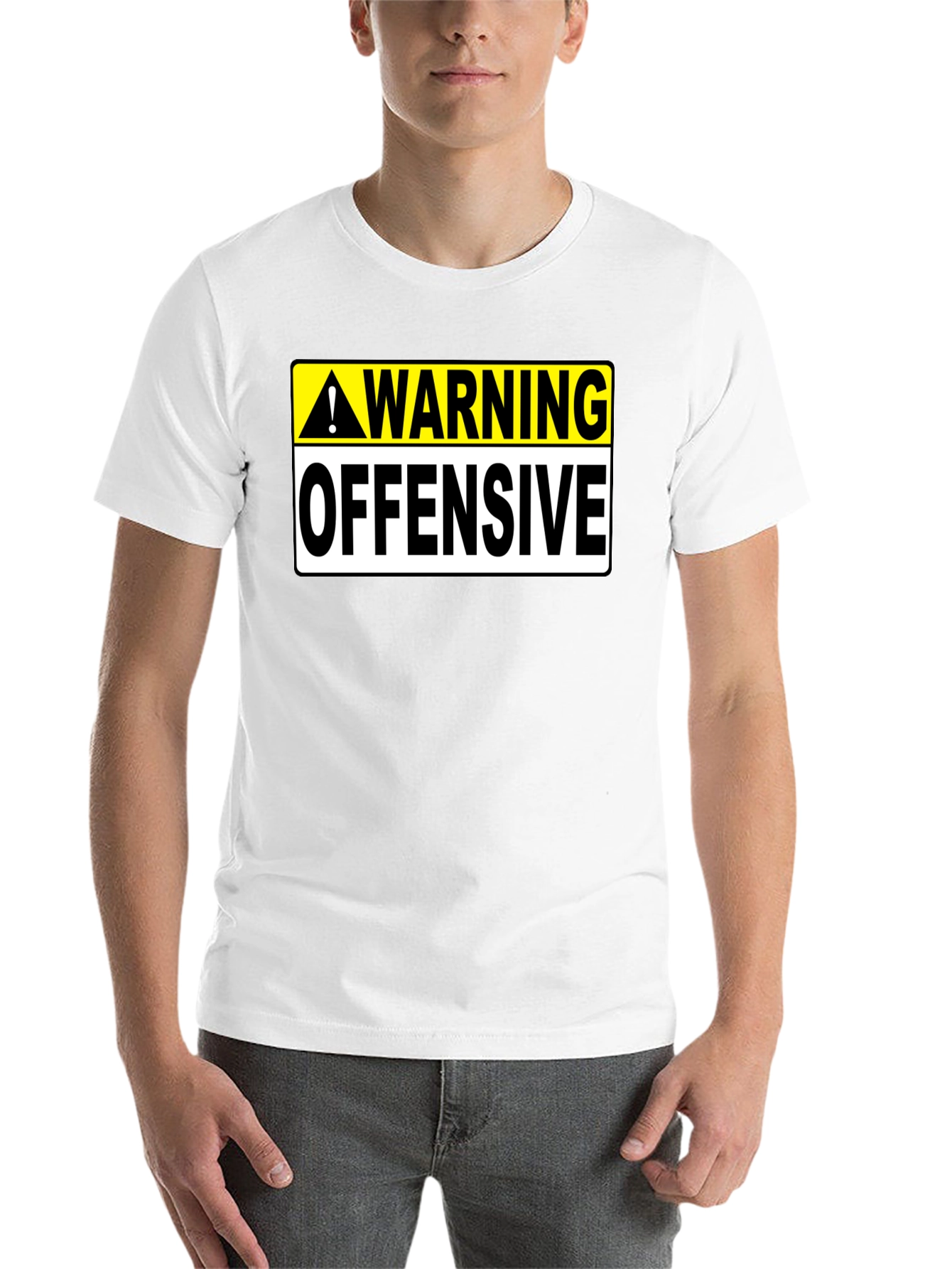 Black Warning Offensive Graphic T-Shirt view 14