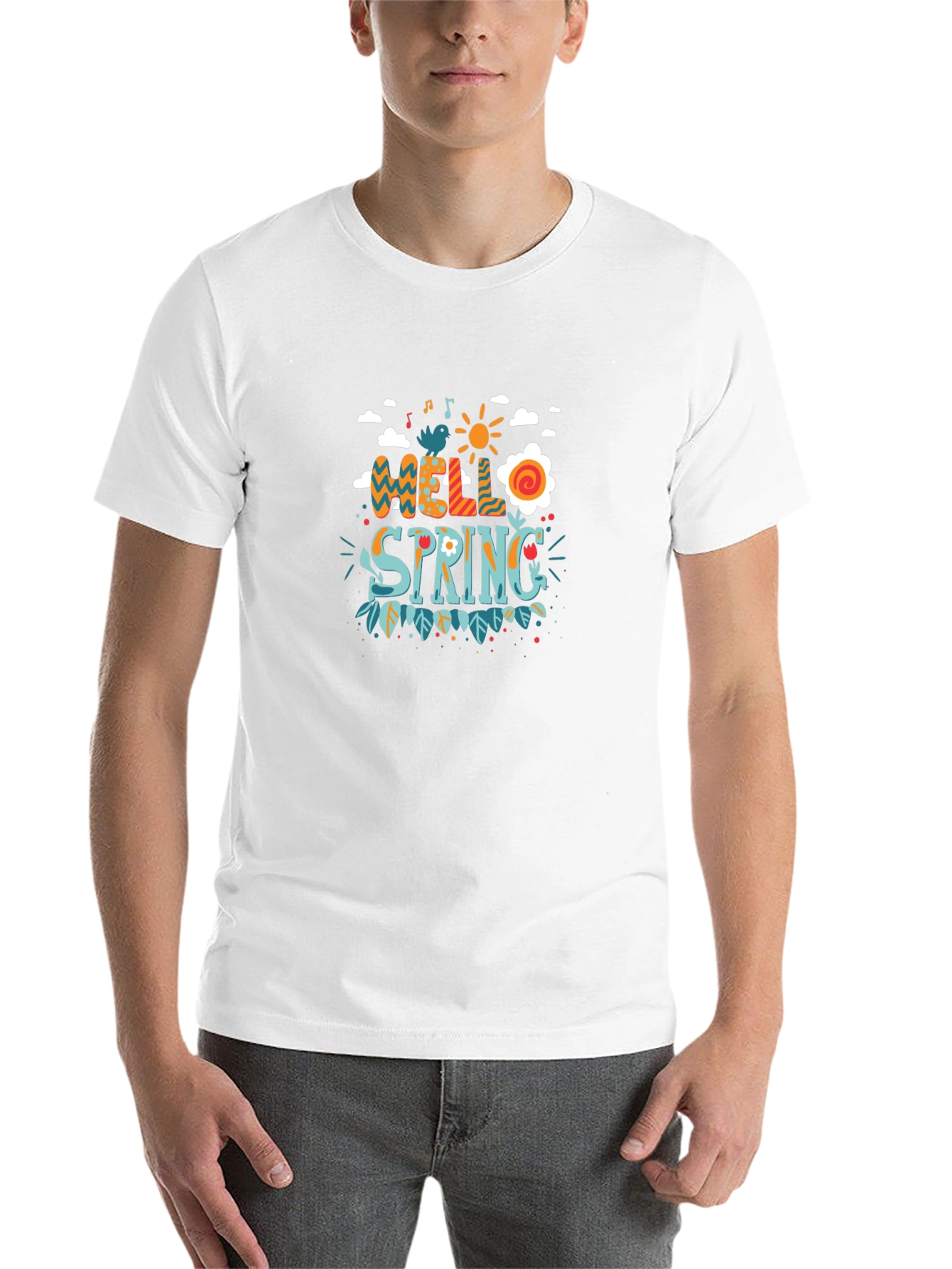 Hello Spring Graphic Tee - Black - 14
