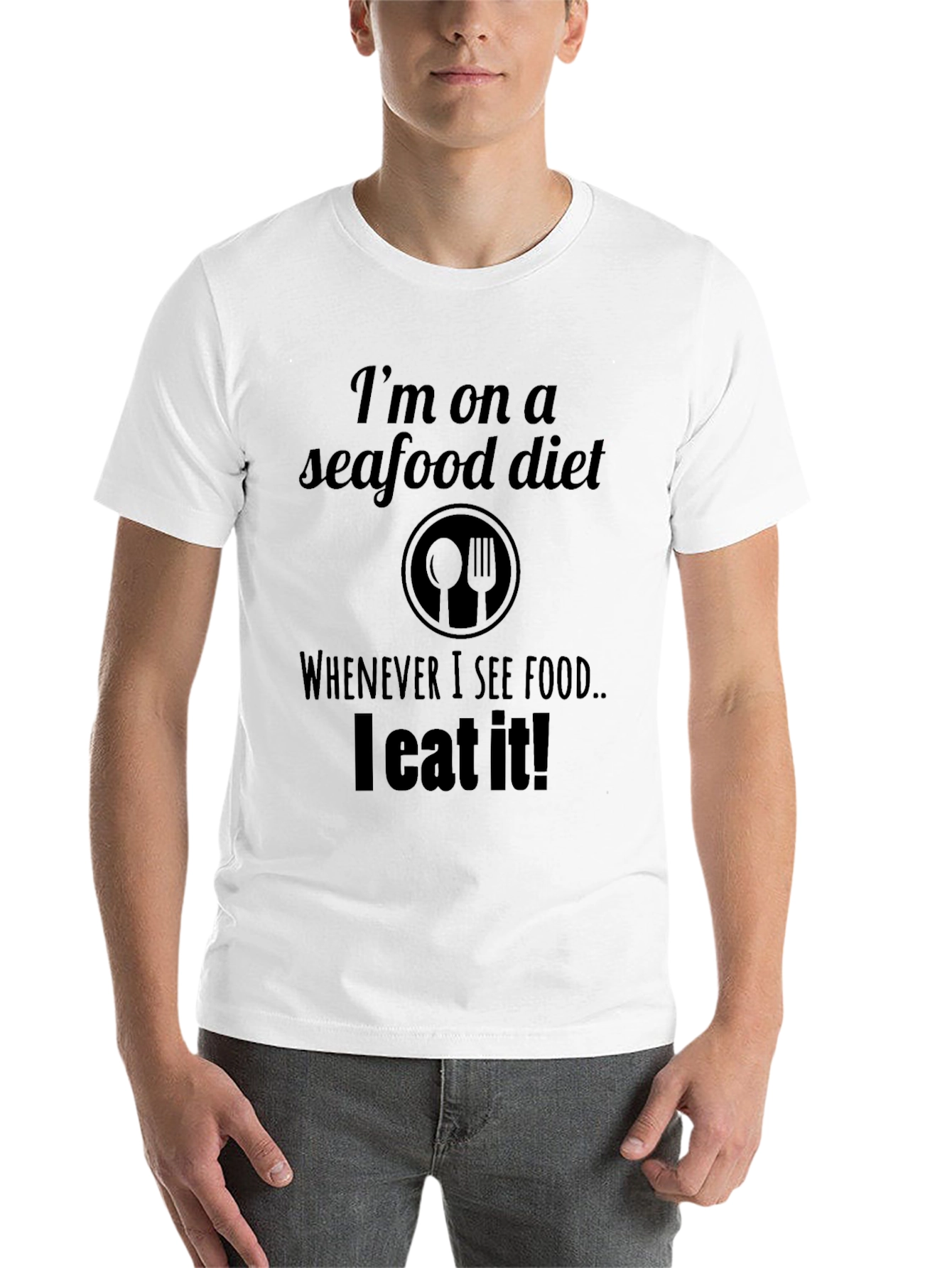 Black Seafood Diet T-Shirt: I Eat What I See! view 14