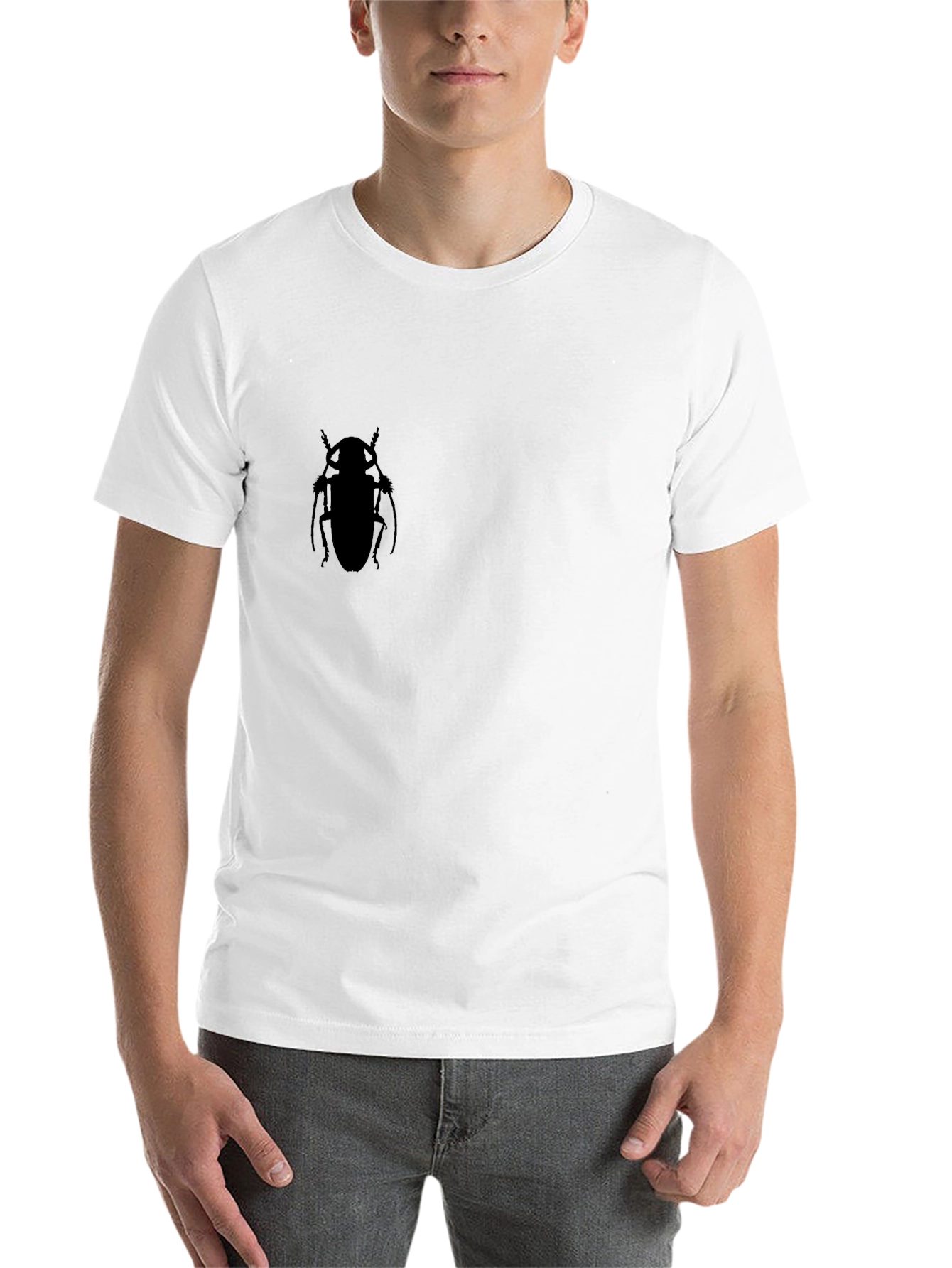 Black Black Beetle Silhouette T-Shirt - Men's Casual Tee view 14