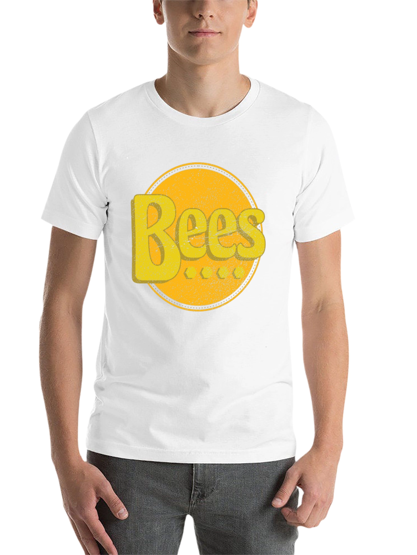Black Bees Graphic T-Shirt - Retro Yellow Design view 14