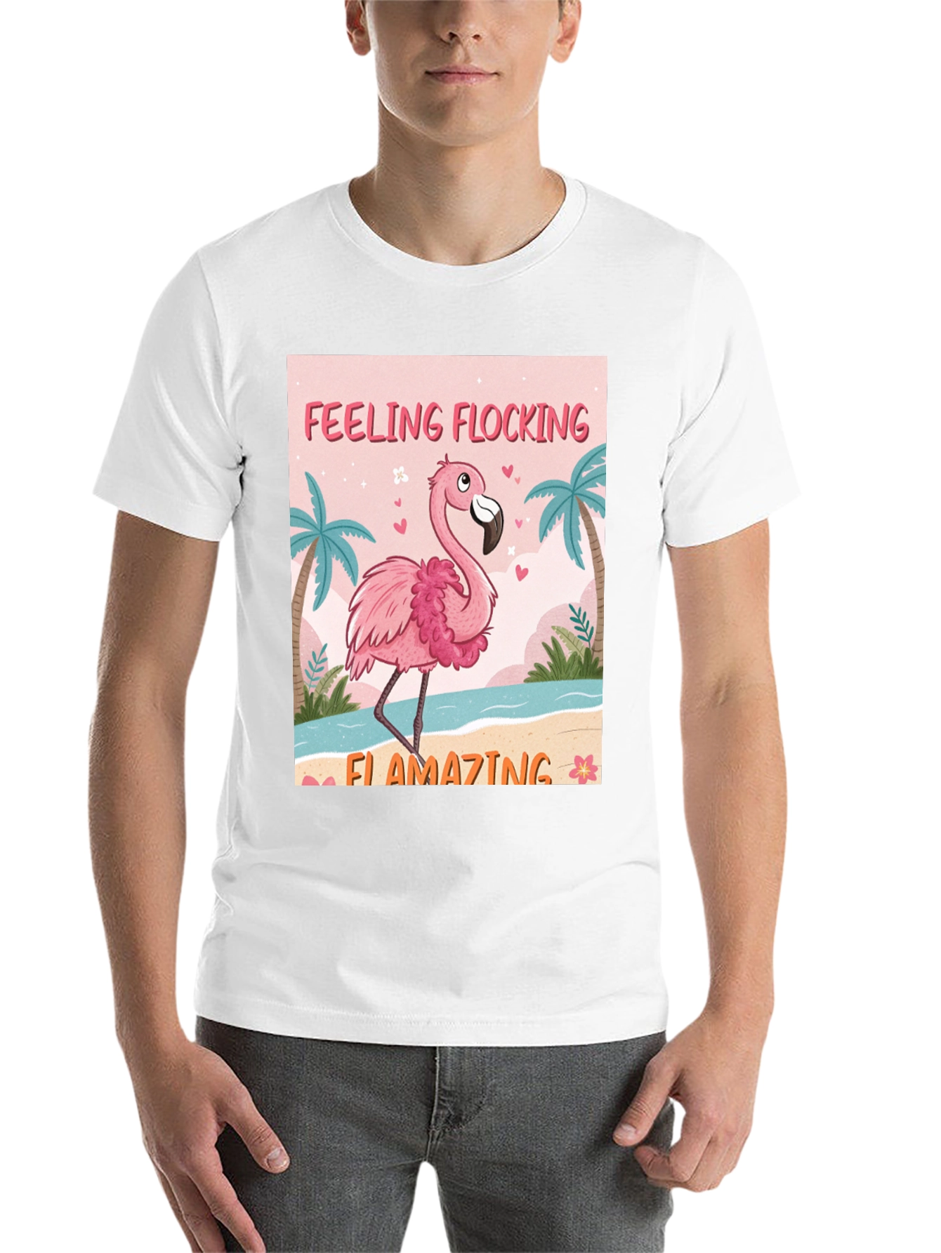 Black Feeling Flocking Flamazing Flamingo Graphic Tee view 14