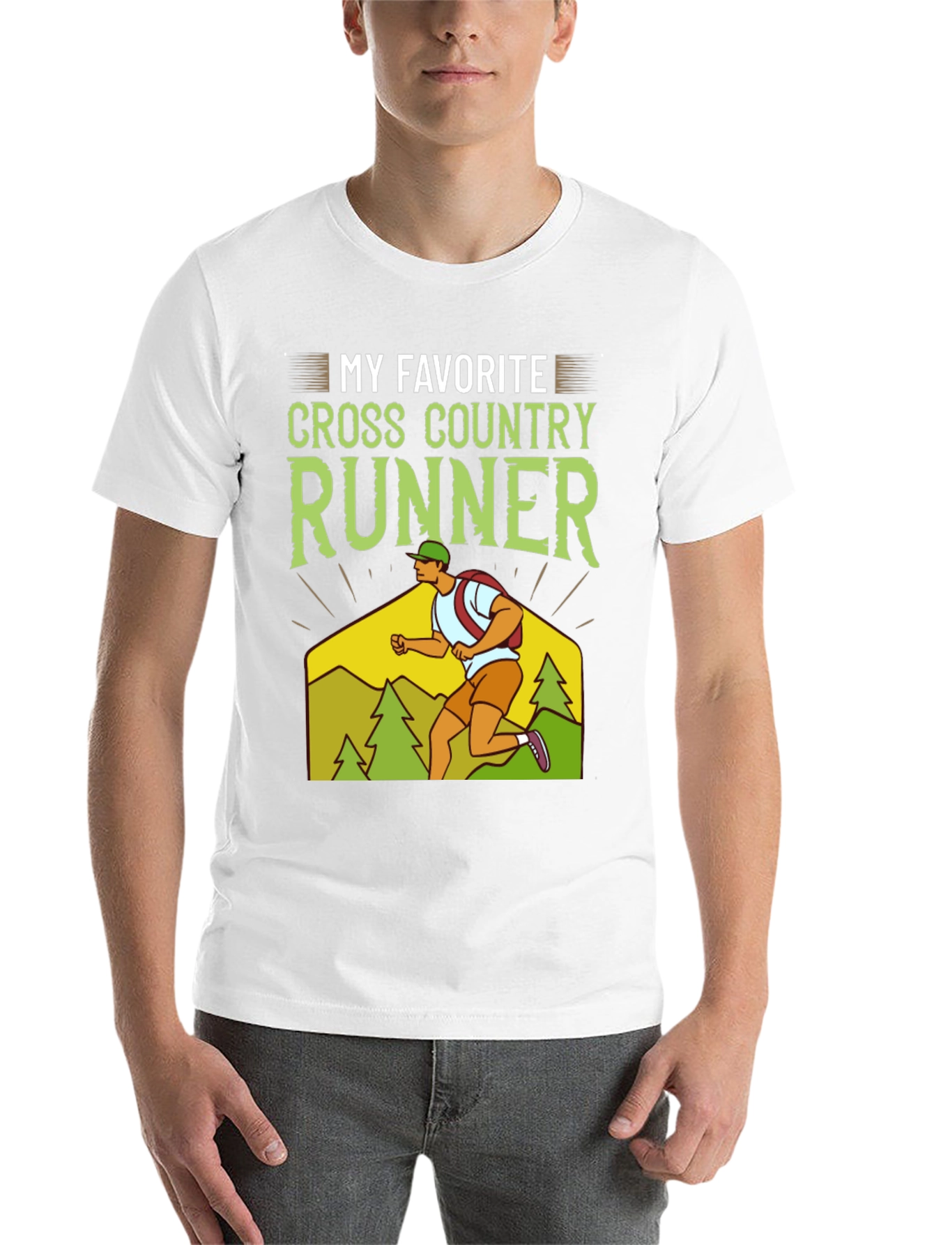Black My Favorite Cross Country Runner Graphic T-Shirt view 14