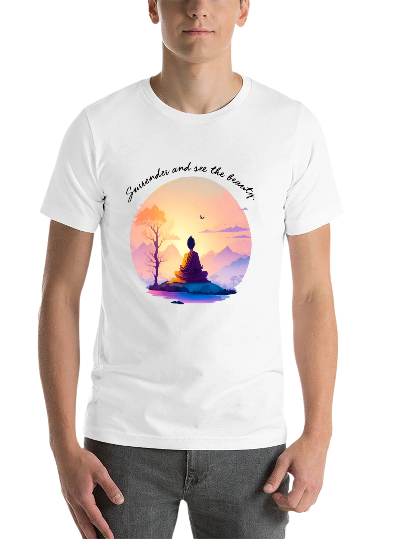 Black Meditative Zen T-Shirt view 14