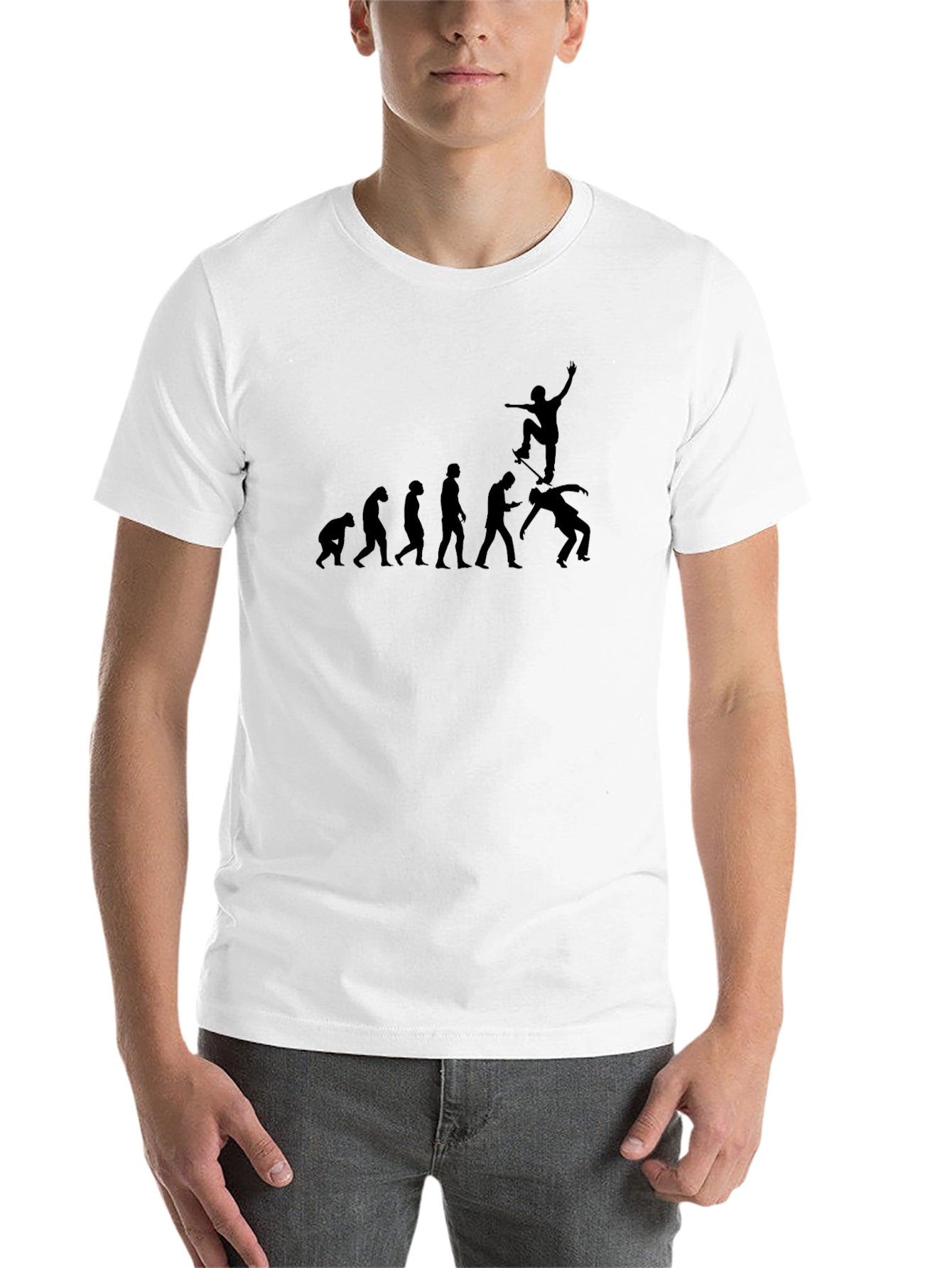 Black Skate Evolution Graphic Tee - Black Cotton T-Shirt view 14