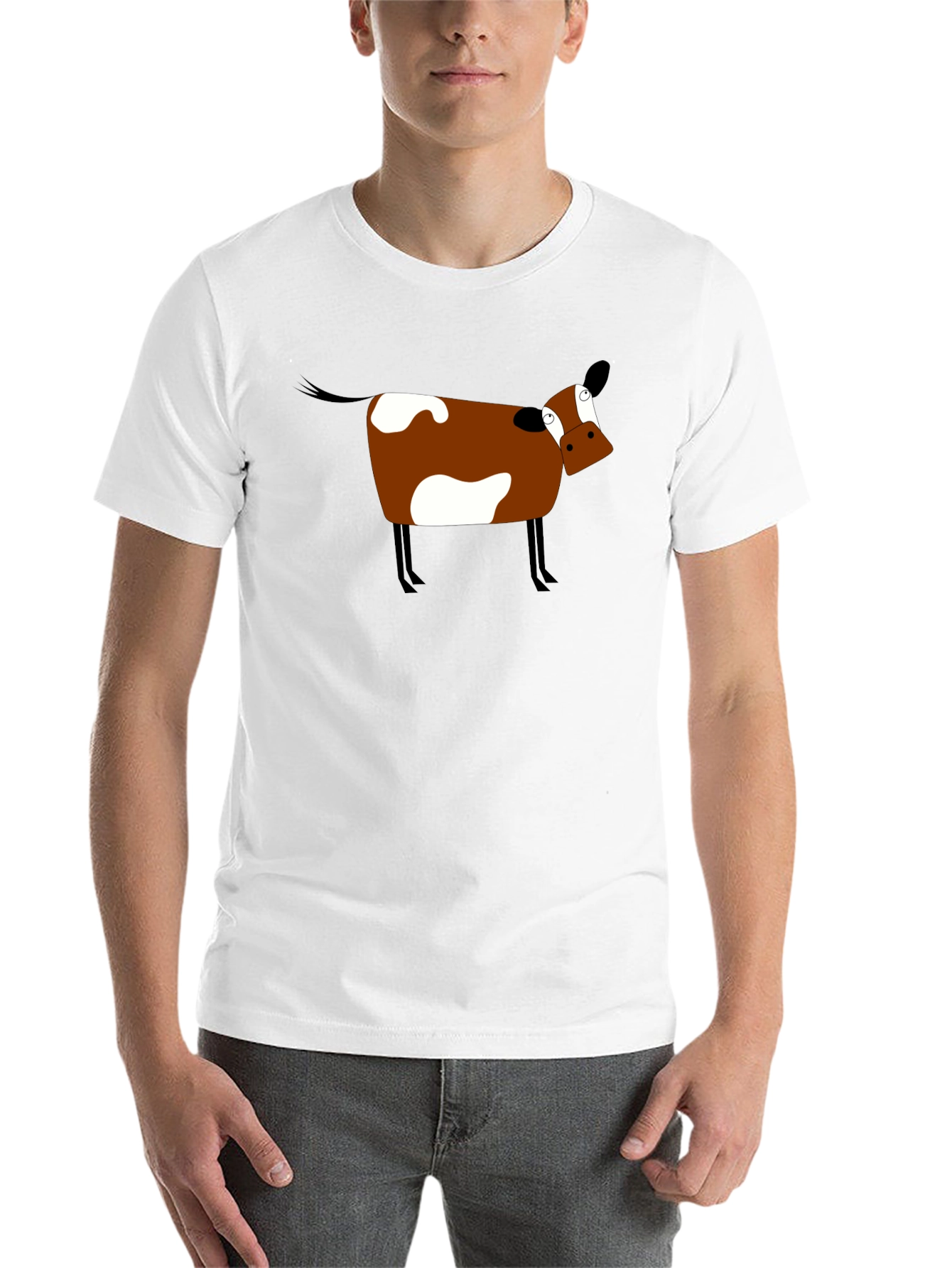 Black Funny Cow Graphic Tee - Black Cotton T-Shirt view 14