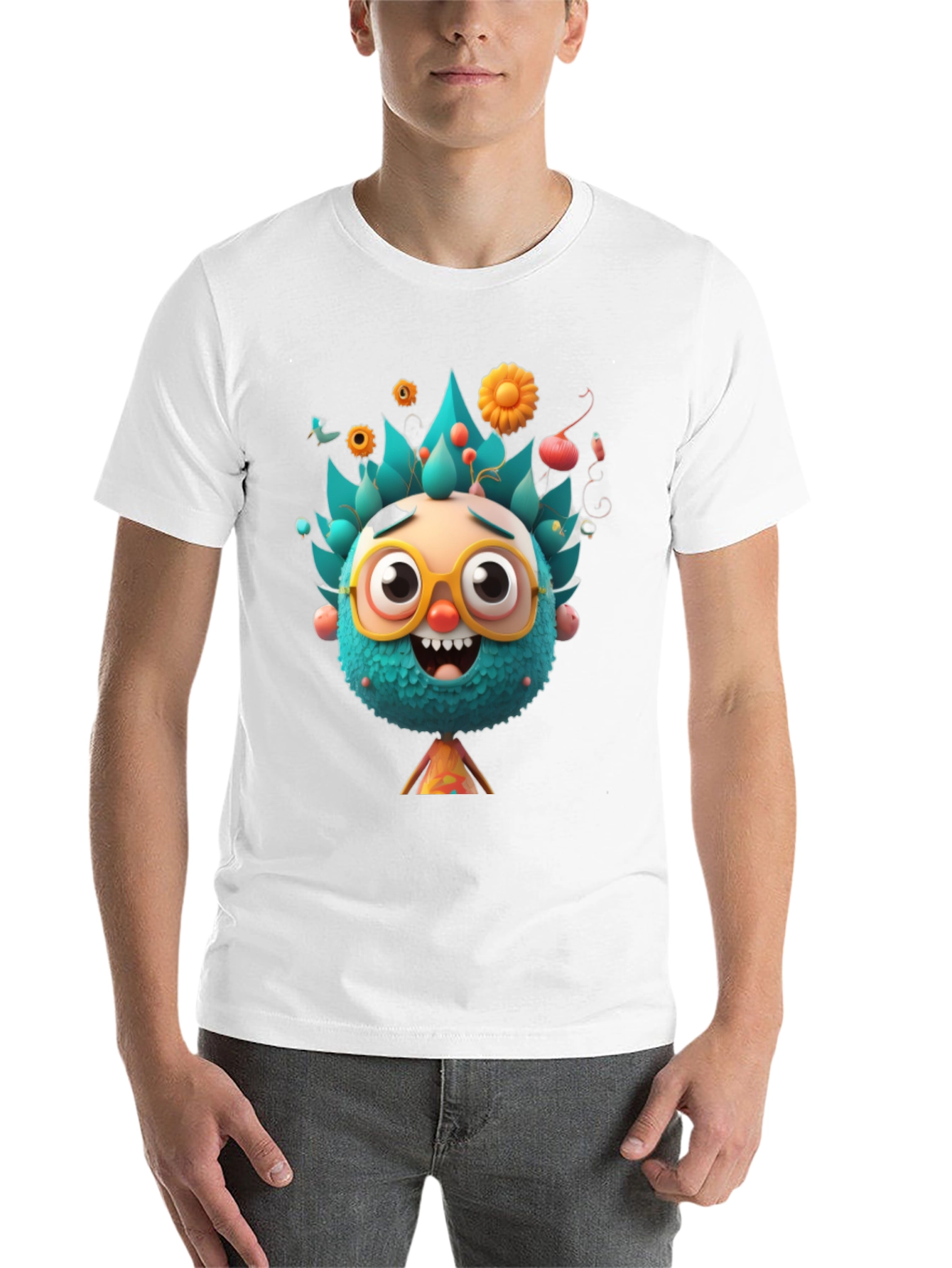 Black Fun Cartoon Character Graphic T-Shirt view 14