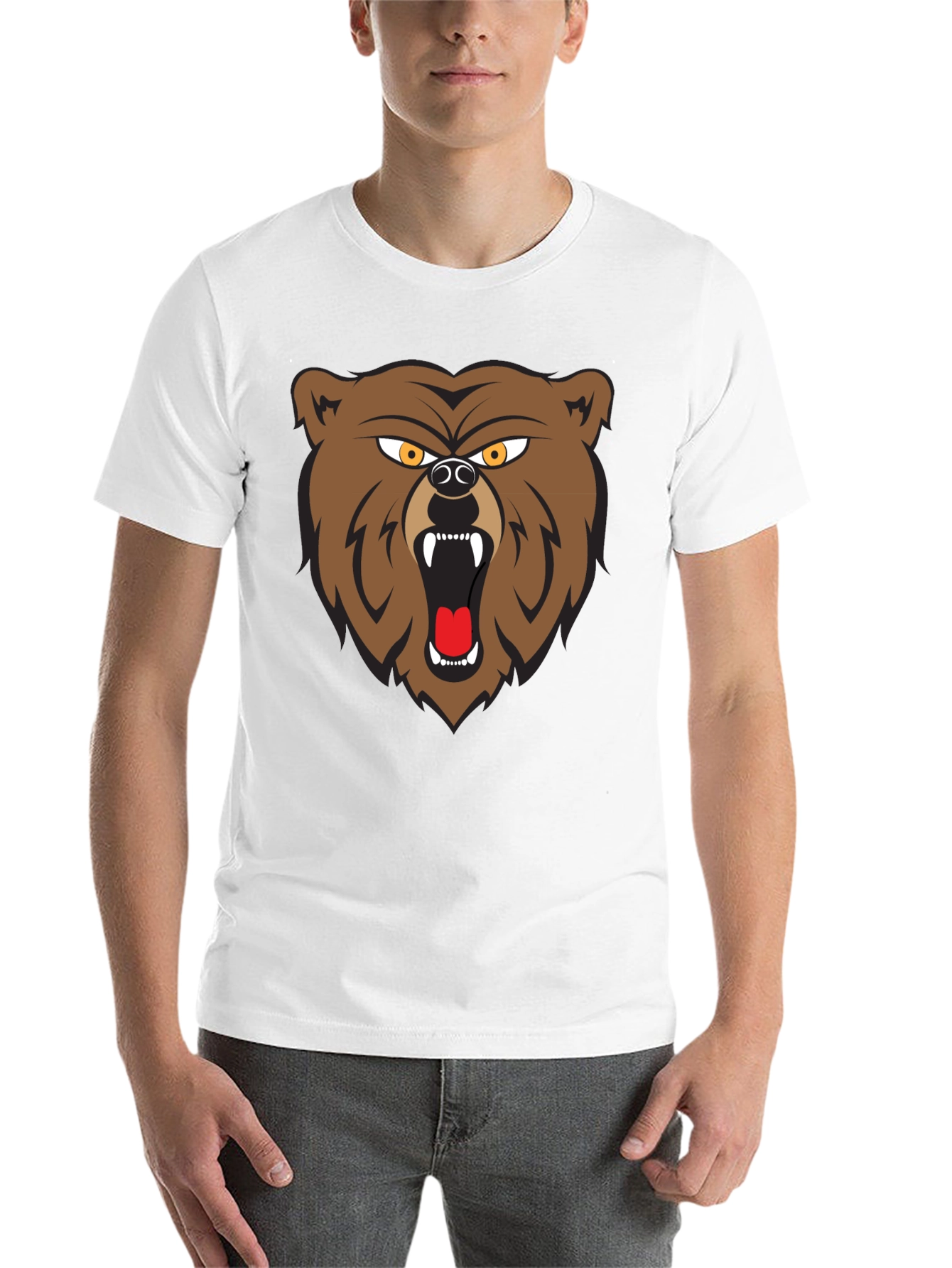 Black Bear Graphic Tee - Black Cotton T-Shirt view 14