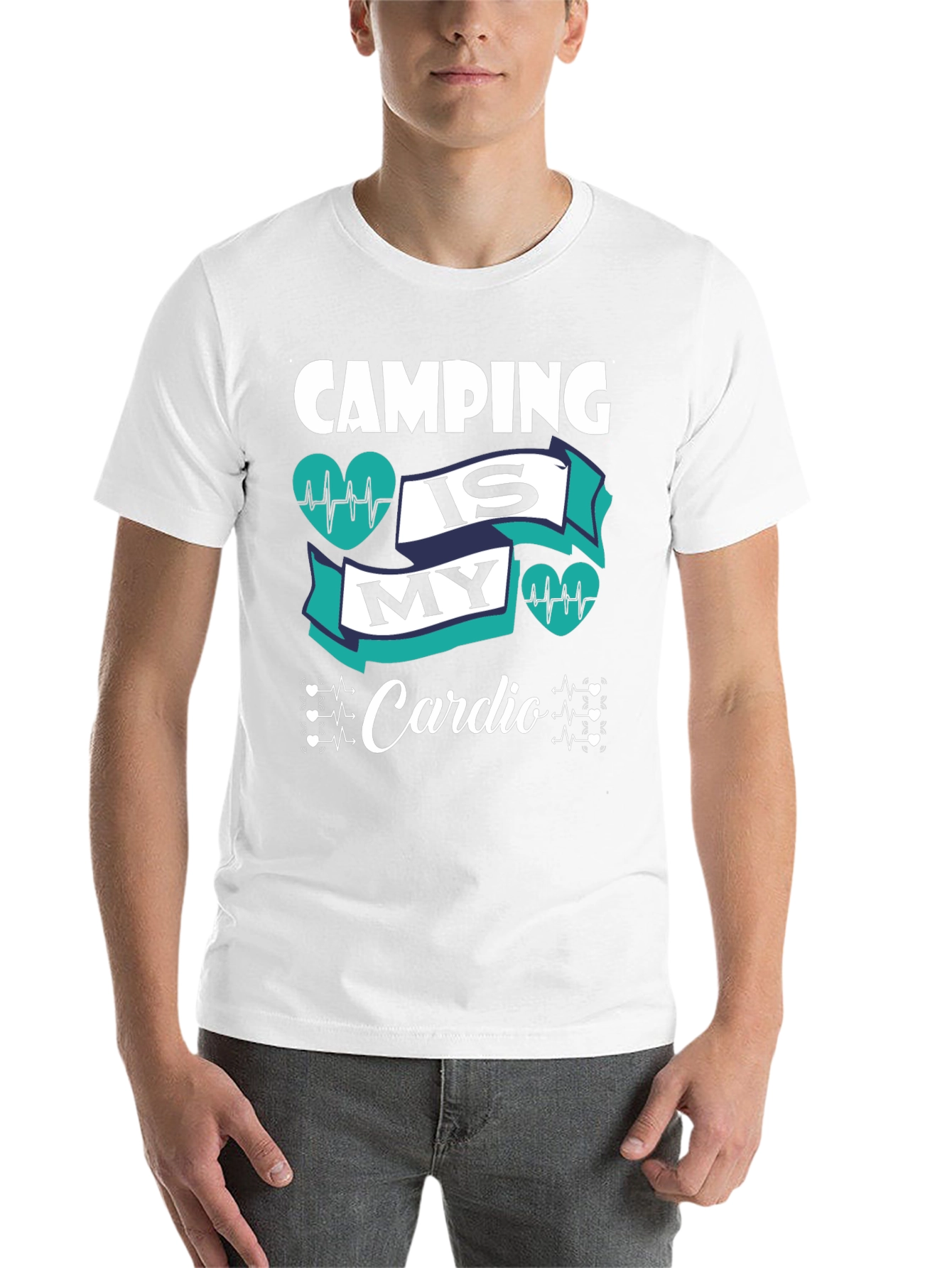 Black Camping Is My Cardio Graphic Tee - Unisex Black T-Shirt view 14
