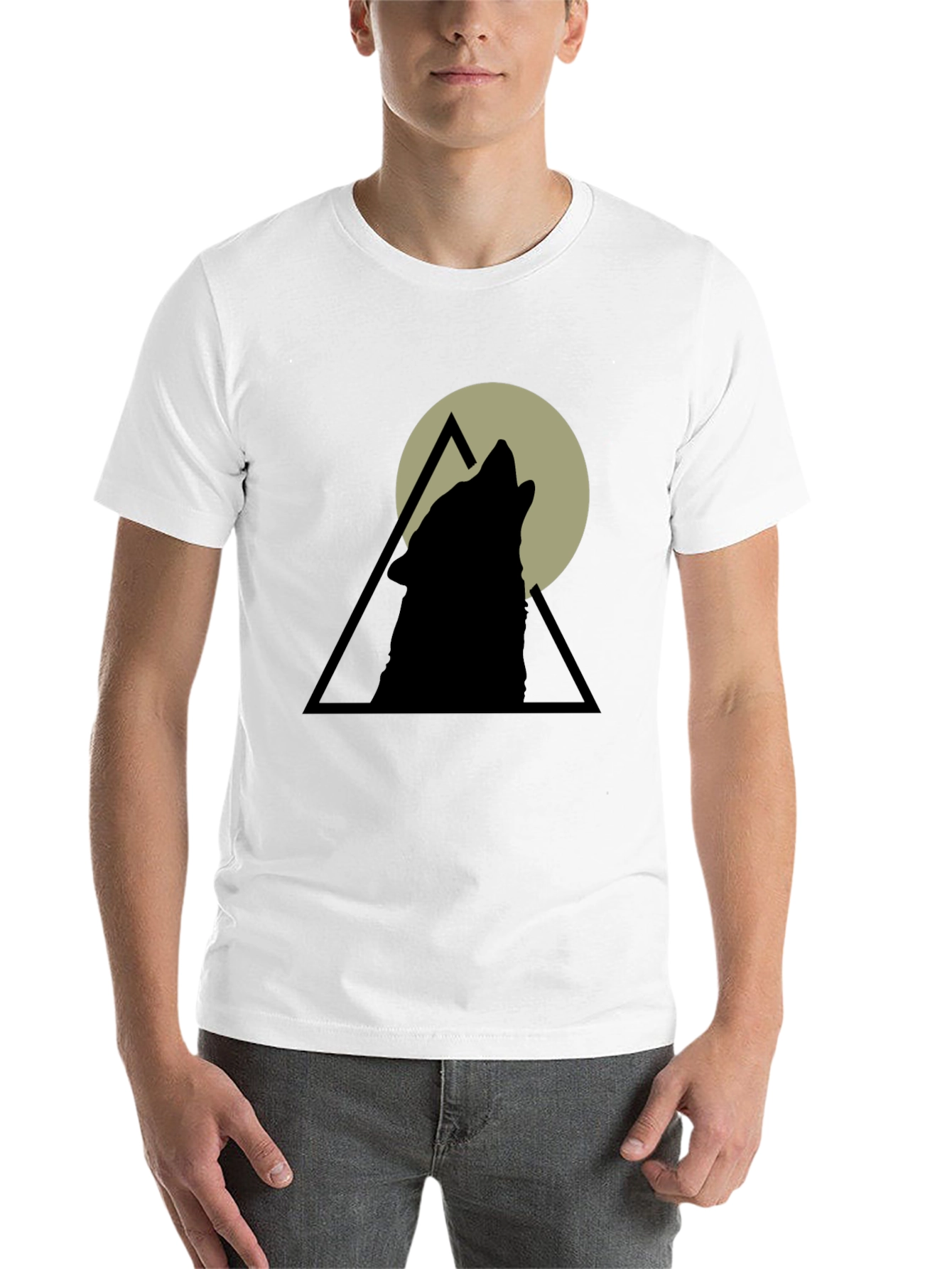Black Wolf Howl Graphic Tee - Black Cotton T-Shirt view 14