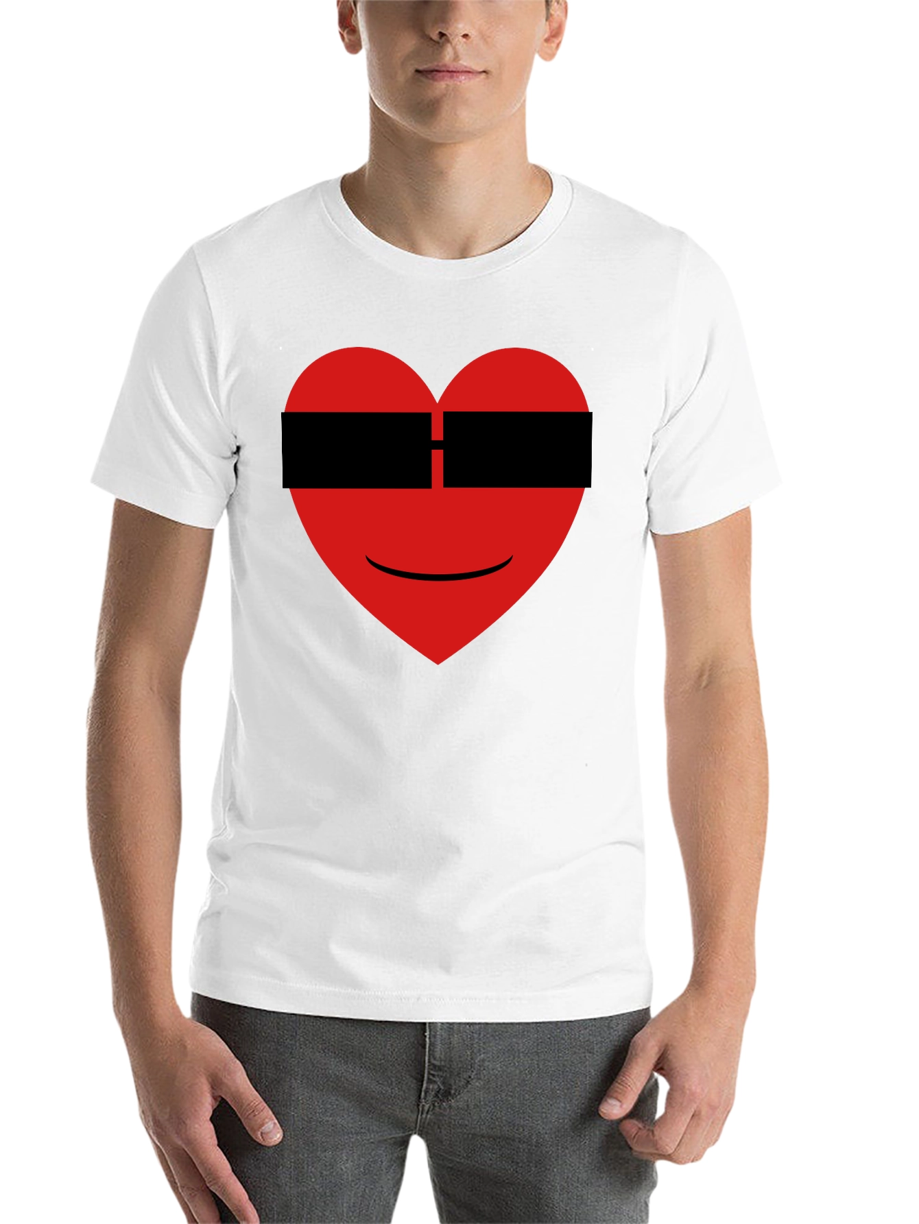 Black Cool Heart Graphic Black T-Shirt view 14