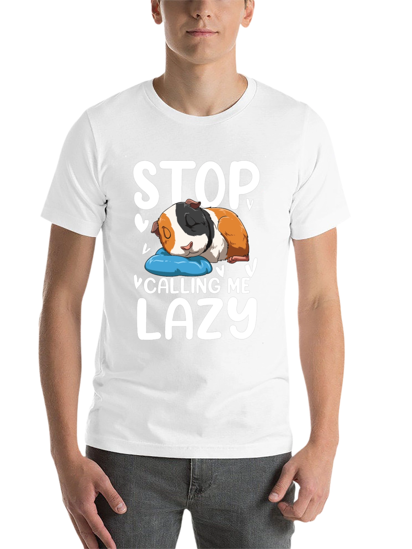 Black Stop Calling Me Lazy Guinea Pig T-Shirt view 14