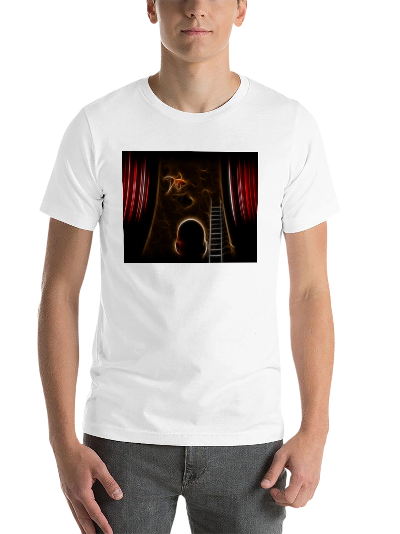 Black Artistic Dreamscape T-Shirt view 14