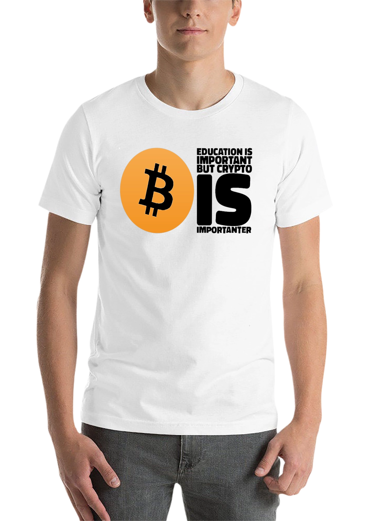 Black Crypto Education T-Shirt - Bitcoin Design view 14
