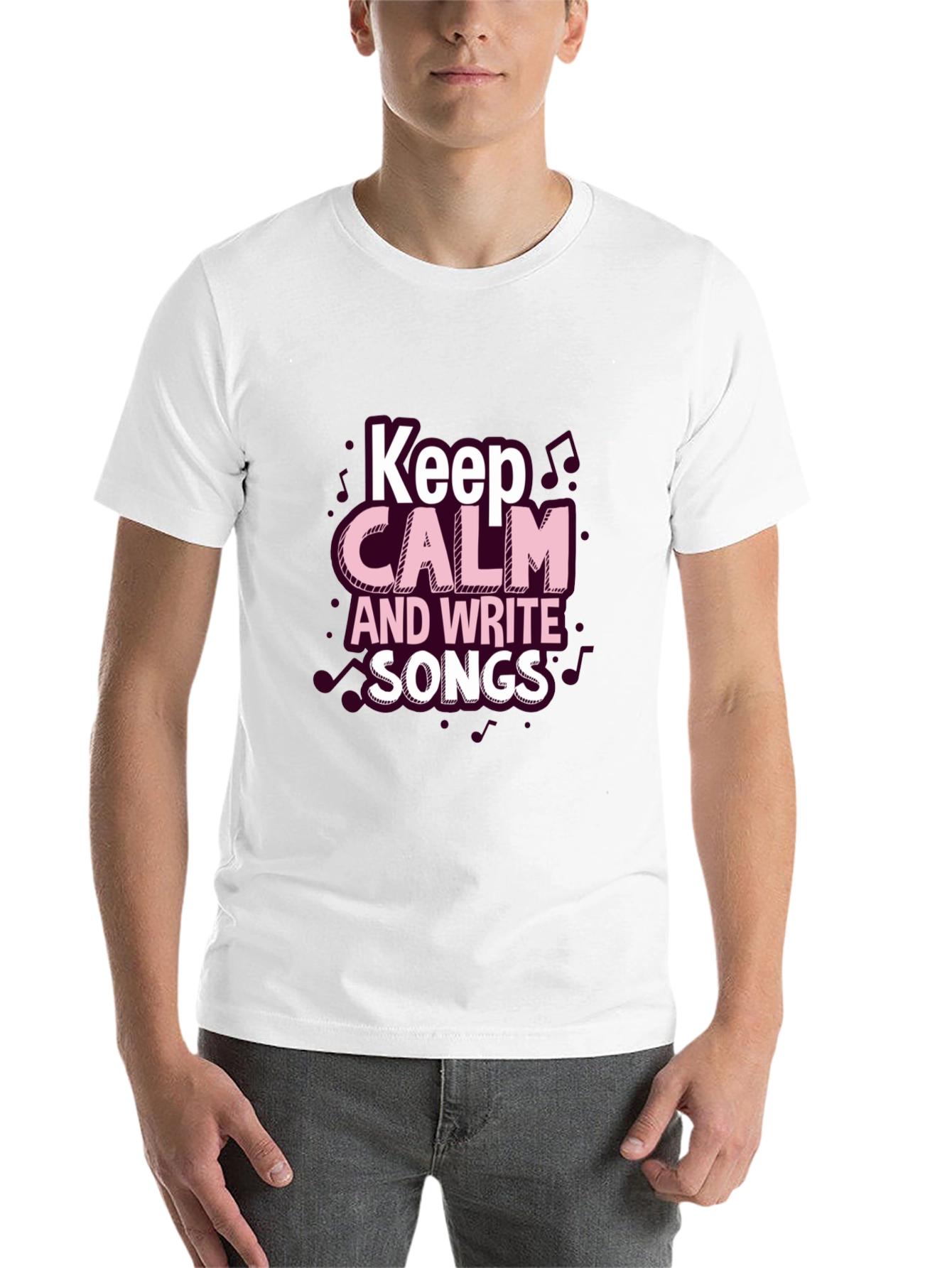Black Keep Calm & Write Songs Black T-Shirt view 14