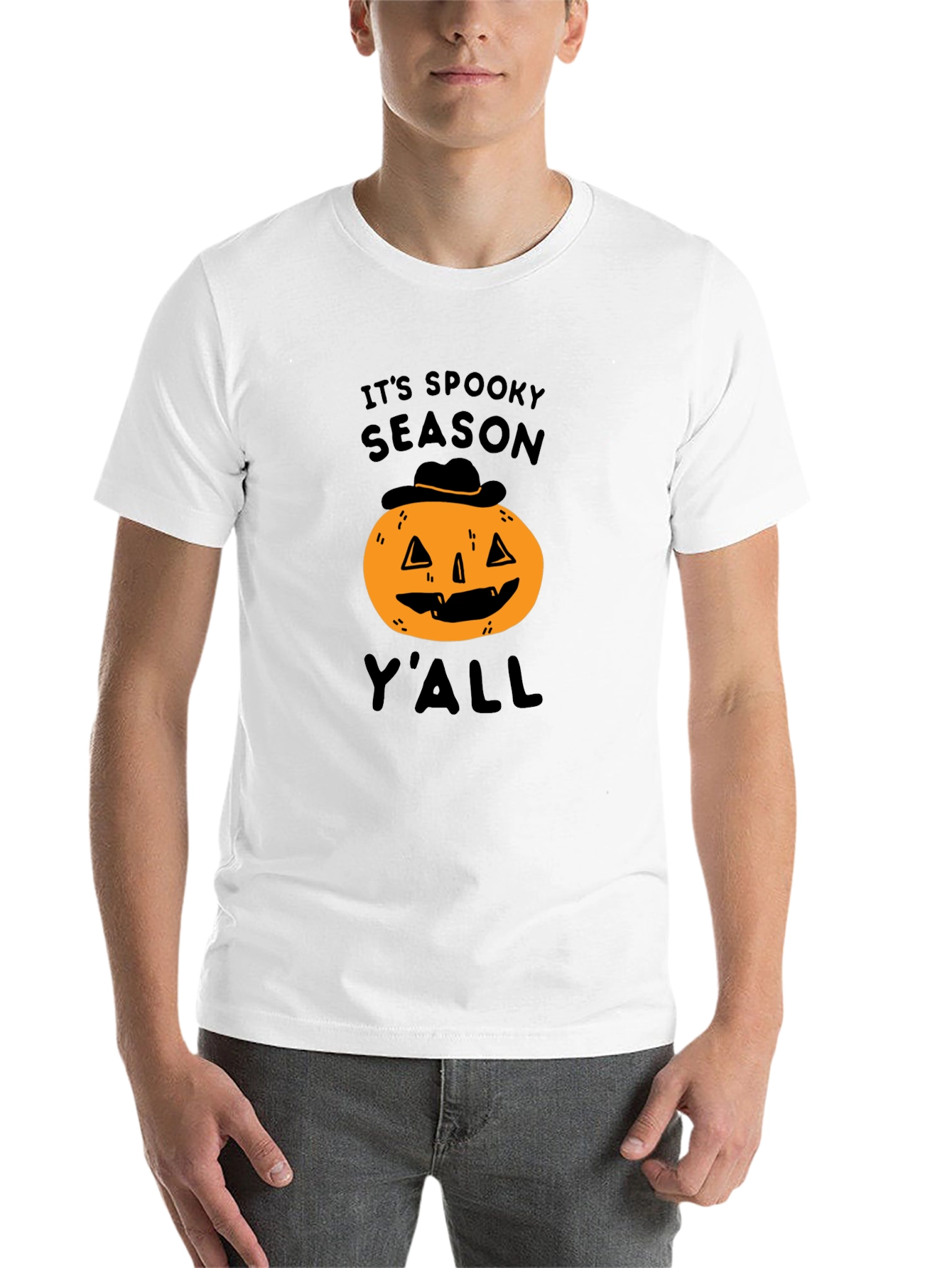 Black Spooky Season Pumpkin T-Shirt view 14